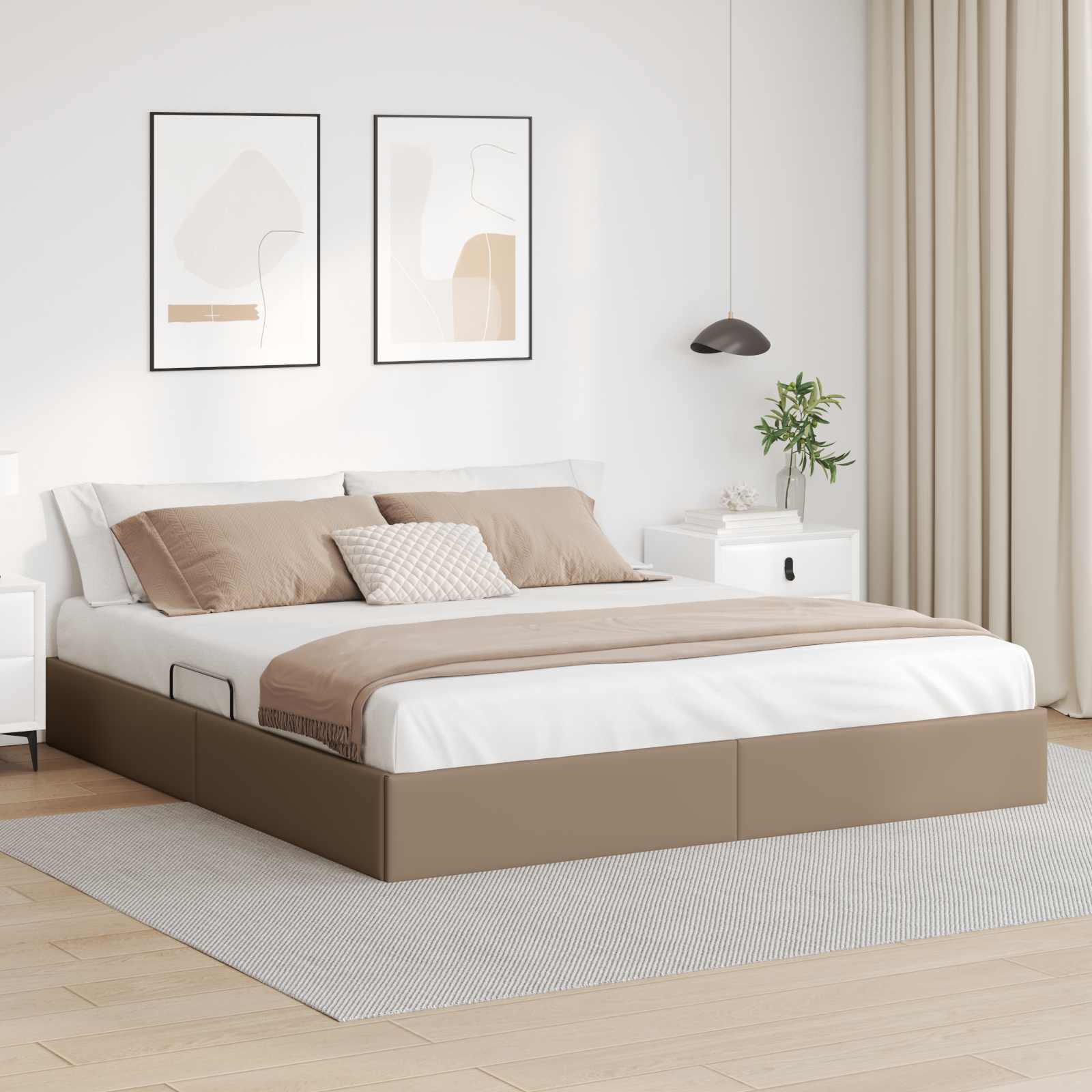 Ottoman Bettgestell Cappuccino 180 x 200 cm Kunstleder