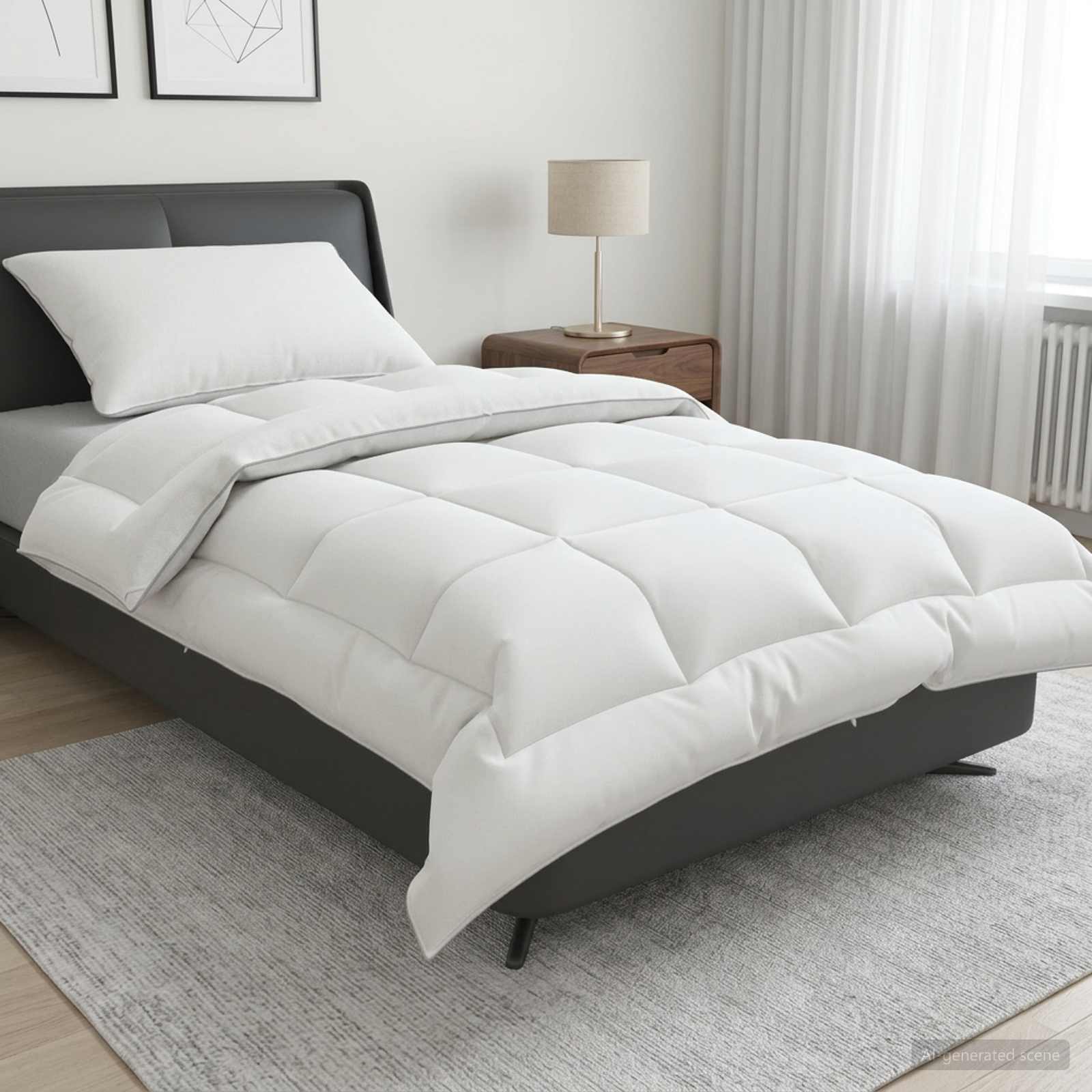 Bettdecke und Kissen Set 2 stk. 135x200 cm 4 Jahreszeiten Wolle
