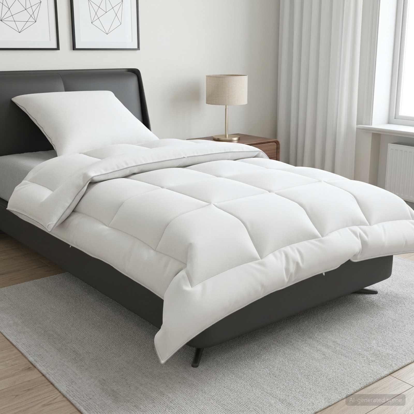 Bettdecke und Kissen Set 2 stk. 135x200 cm 4 Jahreszeiten Wolle