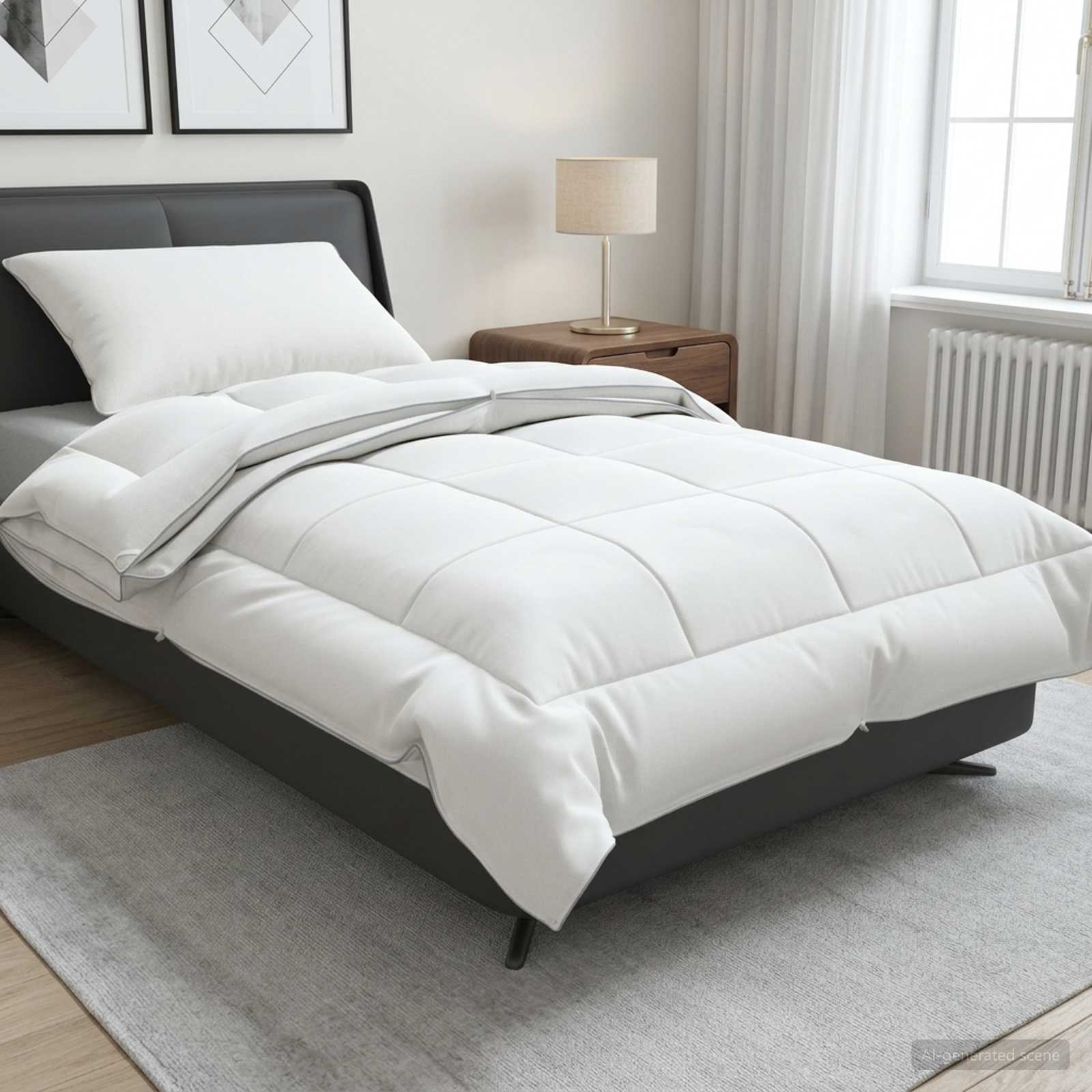 Bettdecke und Kissen Set 2 stk. 135x200 cm 4 Jahreszeiten Wolle