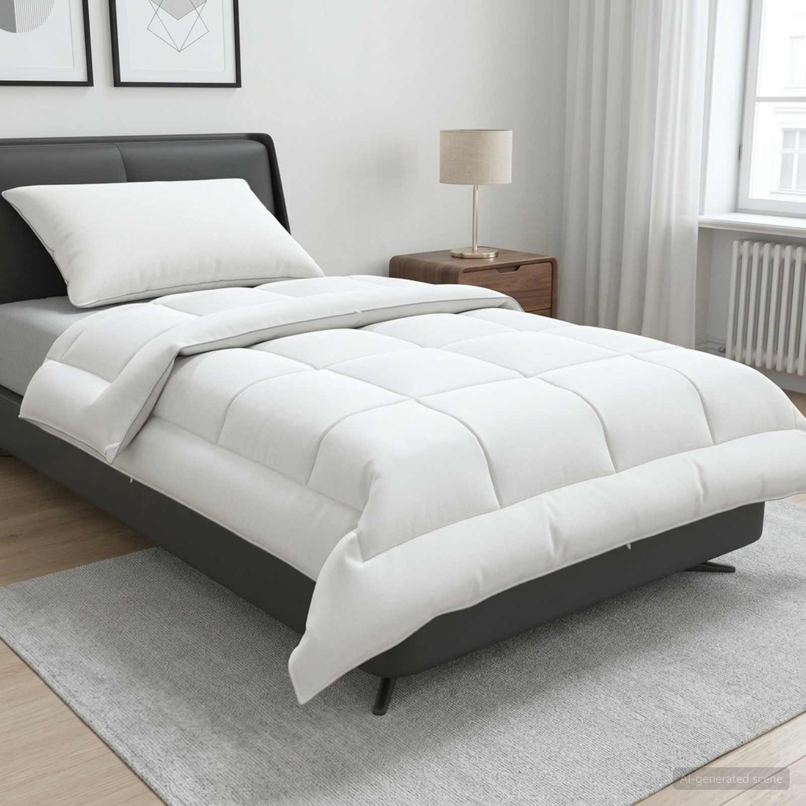 Bettdecke und Kissen Set 2 stk. 152x203 cm Sommer 200 GSM Wolle