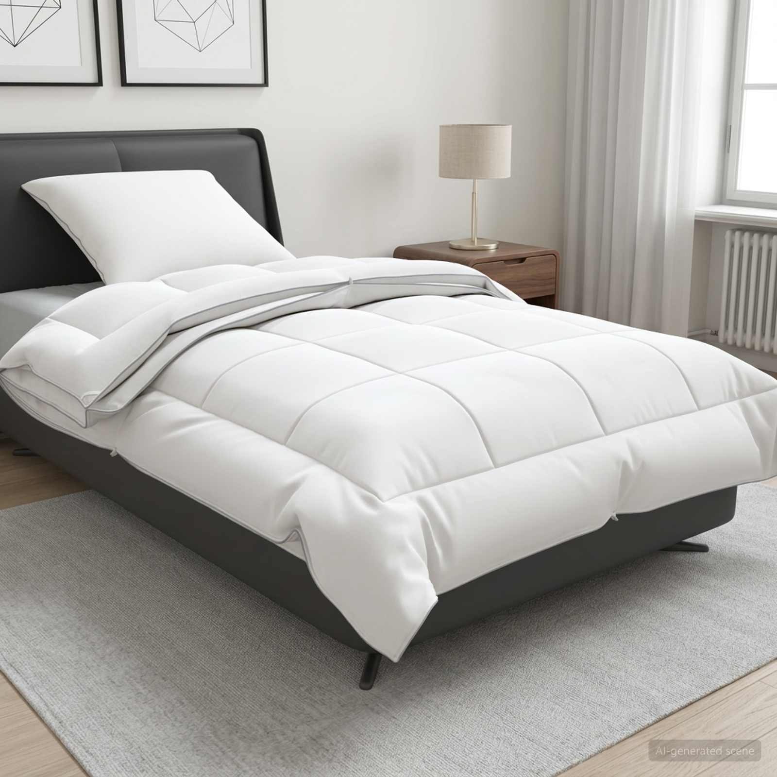 Bettdecke und Kissen Set 2 stk. 150x200 cm 4 Jahreszeiten Wolle