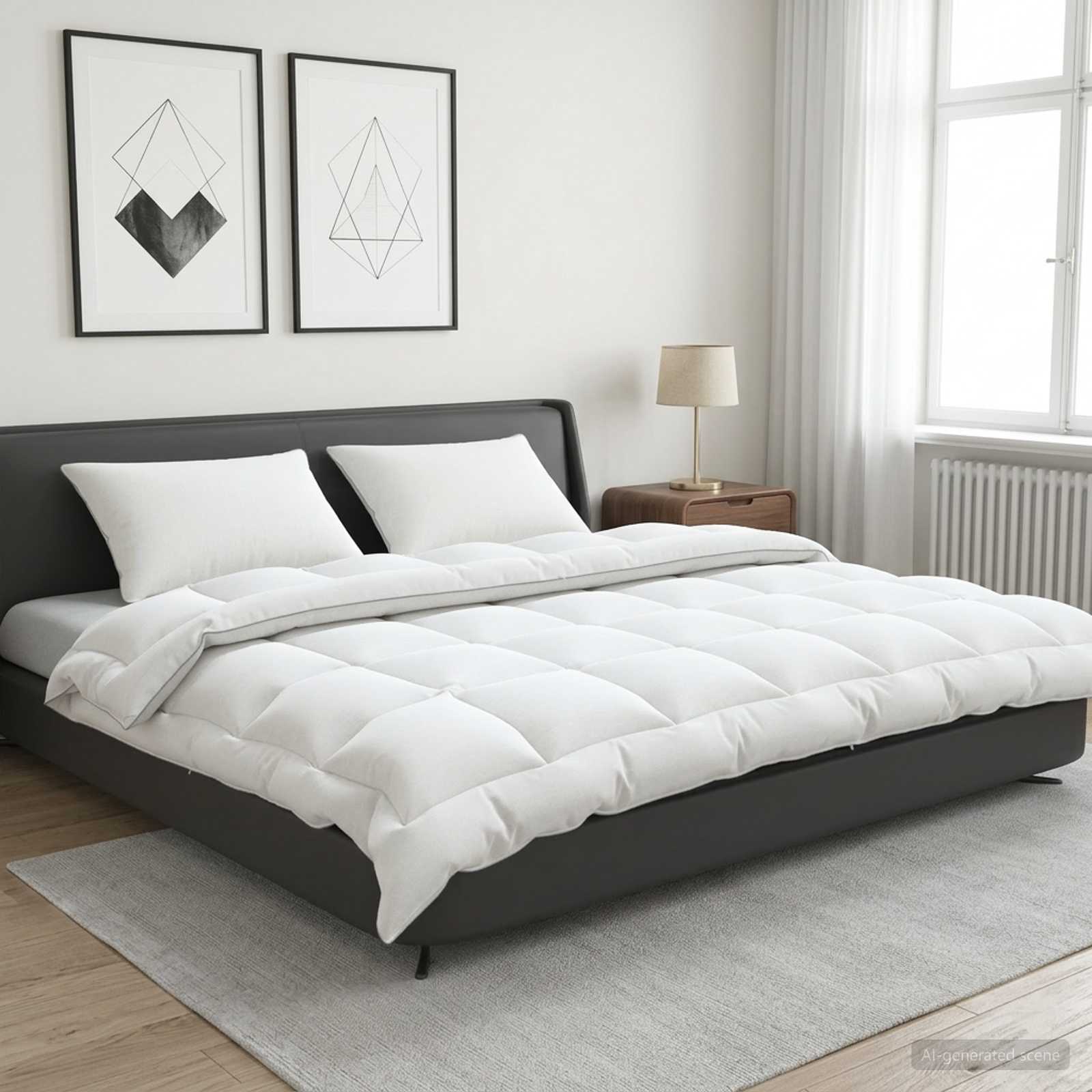 Bettdecke und Kissen Set 3 stk. 200x200 cm 4 Jahreszeiten Wolle