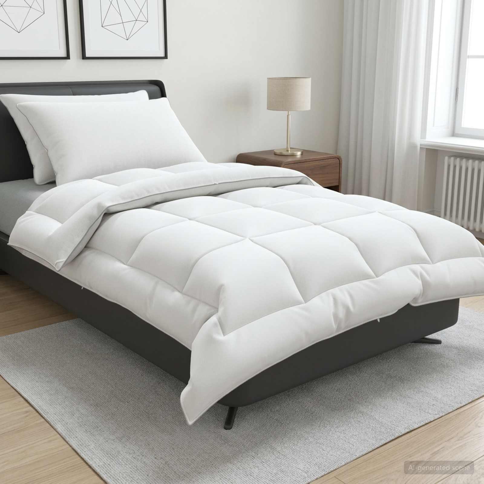 Bettdecke und Kissen Set 3 stk. 155x220 cm 4 Jahreszeiten Wolle
