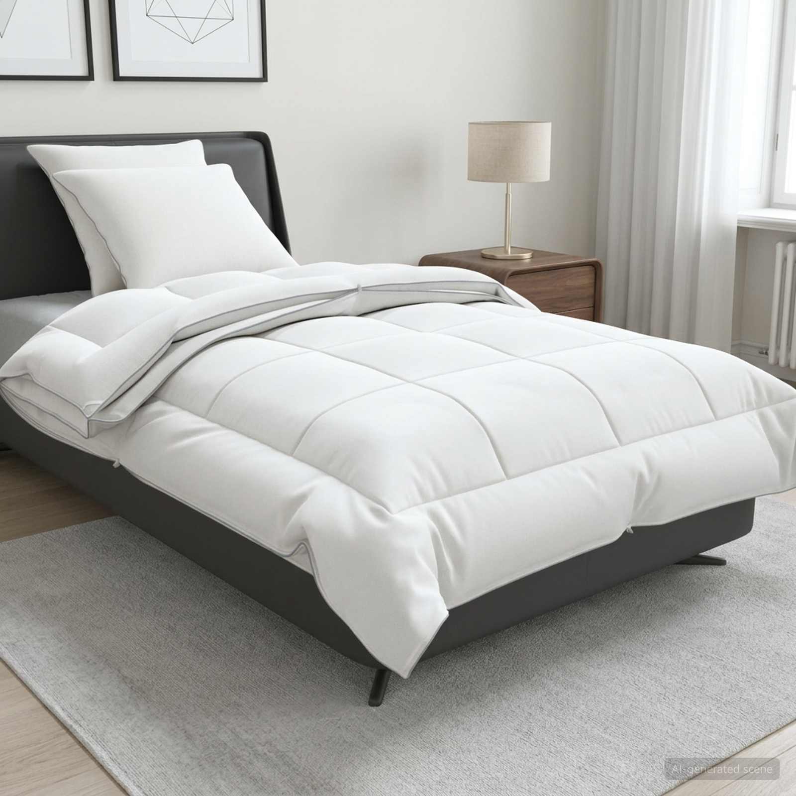 Bettdecke und Kissen Set 3 stk. 155x220 cm 4 Jahreszeiten Wolle