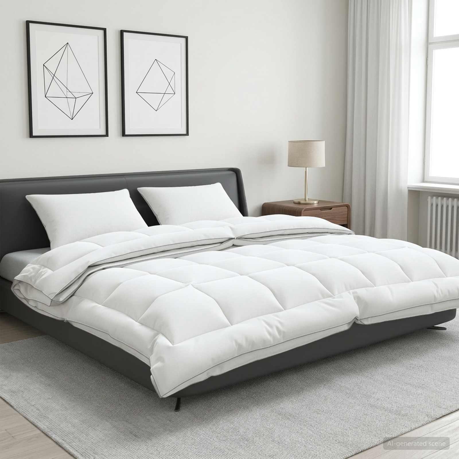 Bettdecke und Kissen Set 3 stk. 220x240 cm 4 Jahreszeiten Wolle