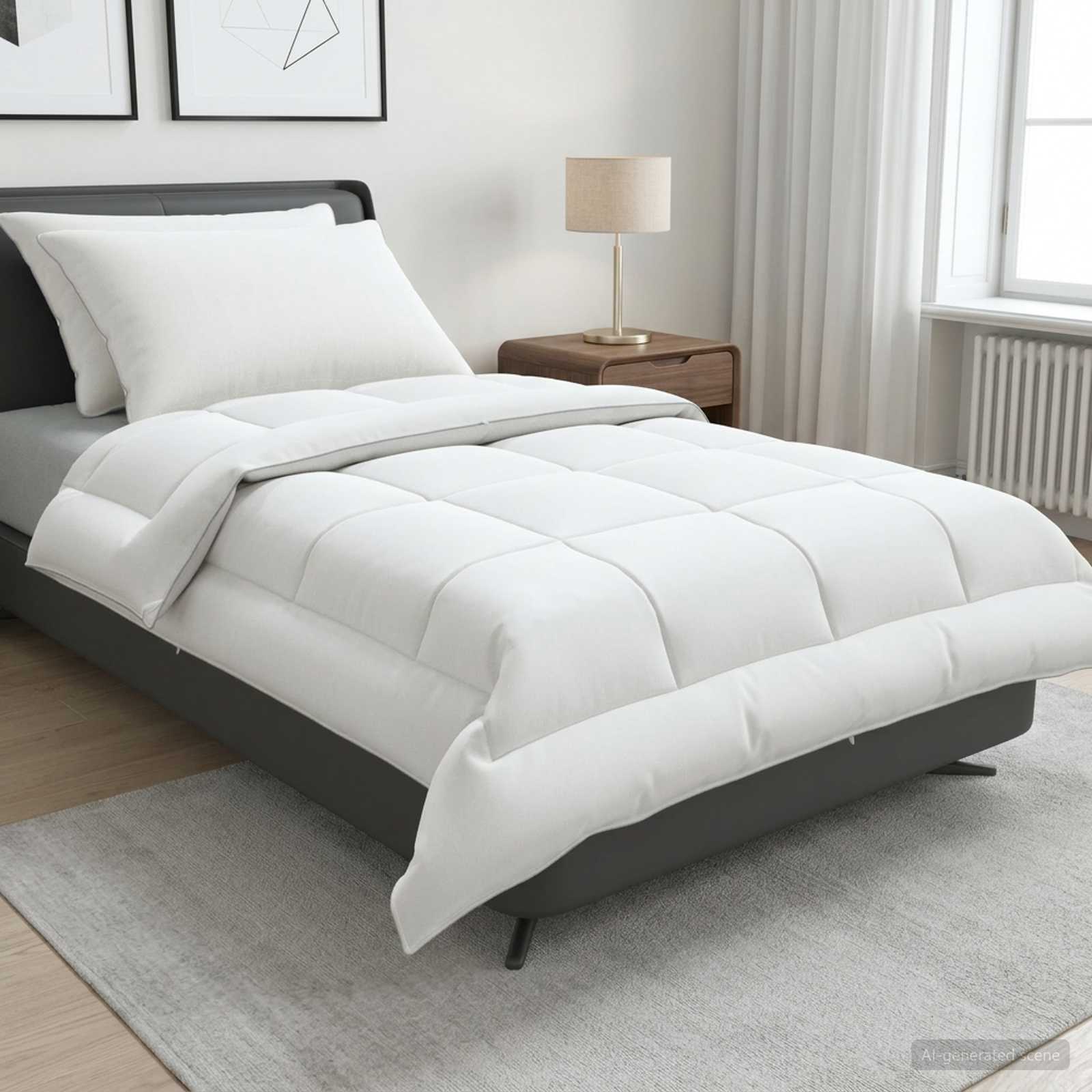 Bettdecke und Kissen Set 3 stk. 135x220 cm Sommer 200 GSM Wolle