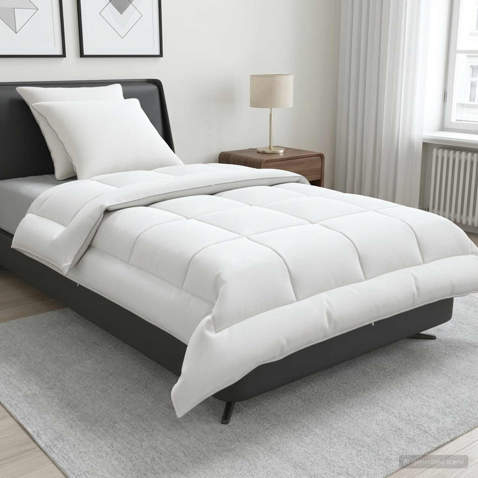 Bettdecke und Kissen Set 3 stk. 135x220 cm Sommer 200 GSM Wolle