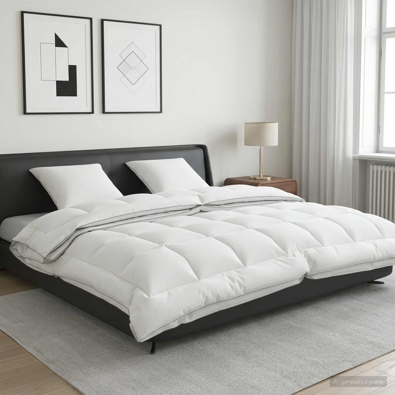Bettdecke und Kissen Set 3 stk. 200x240 cm 4 Jahreszeiten Wolle