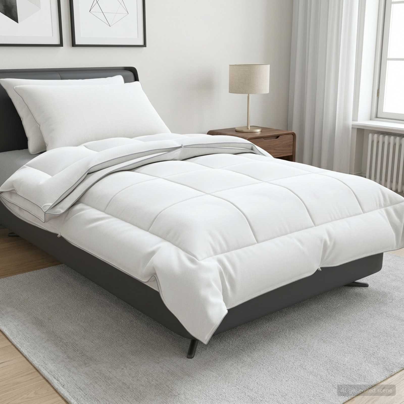 Bettdecke und Kissen Set 3 stk. 155x220 cm 4 Jahreszeiten Wolle