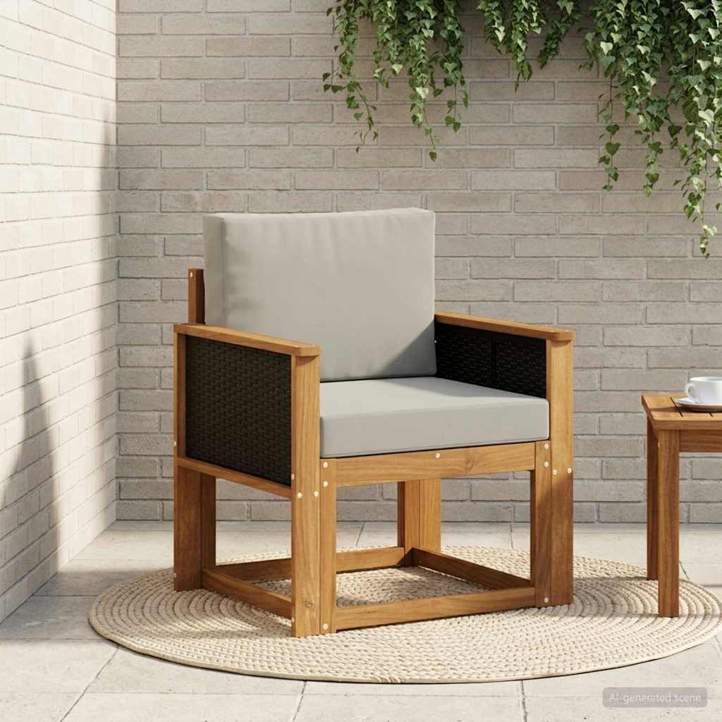 Outdoor Mittelsofa Massivholz Akazie Natur
