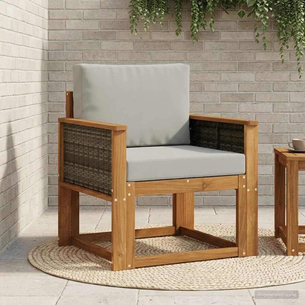 Outdoor Mittelsofa Massivholz Akazie Natur