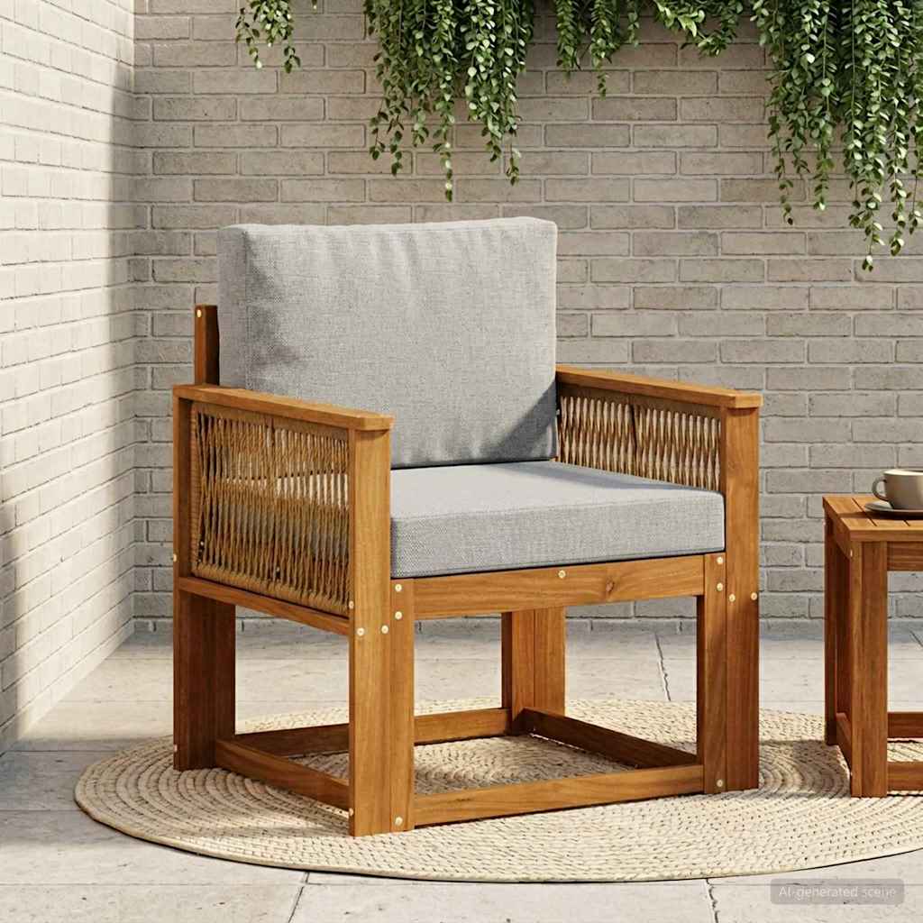 Outdoor Mittelsofa Massivholz Akazie Natur