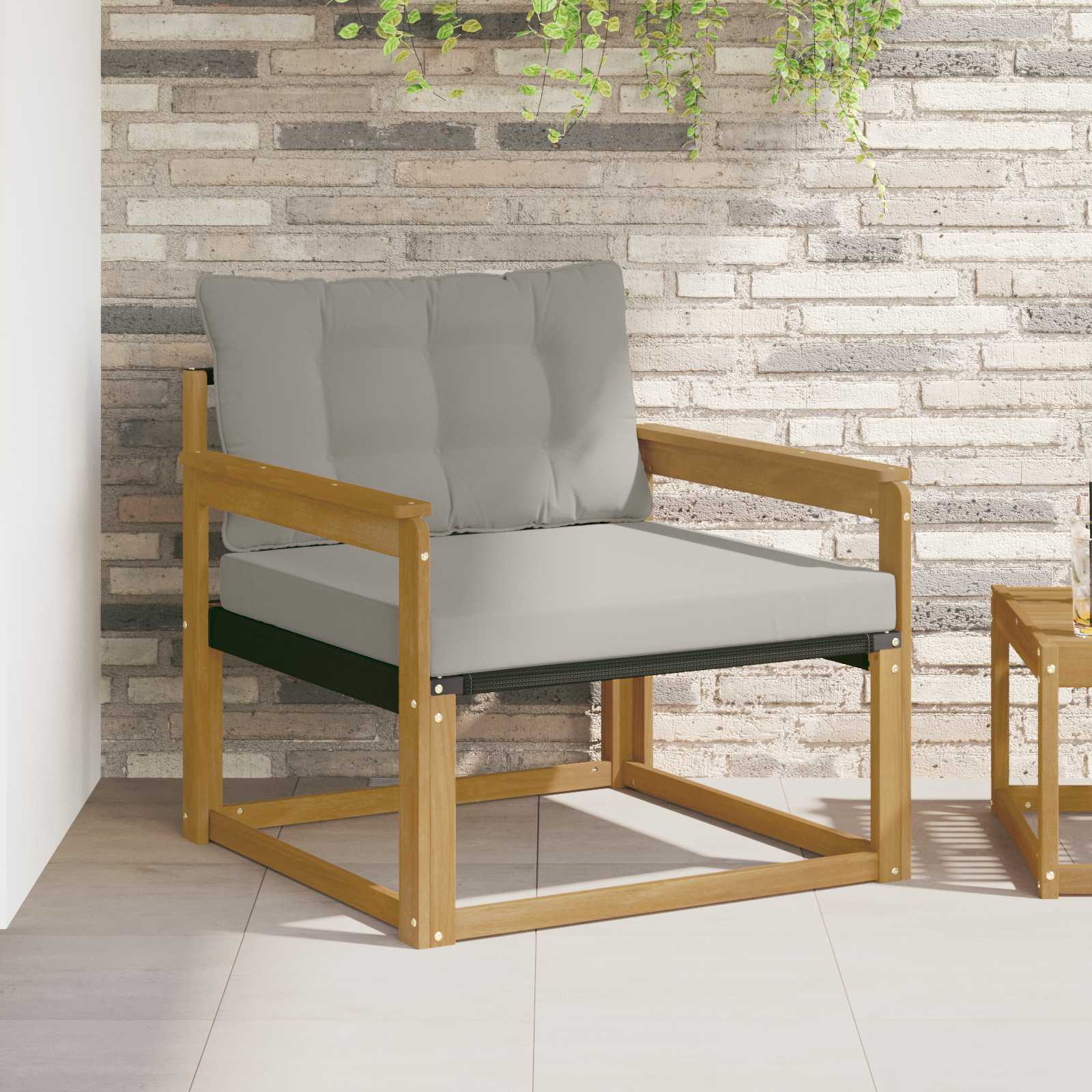 Outdoor-Sofagarnitur Massives Akazienholz und Textilene