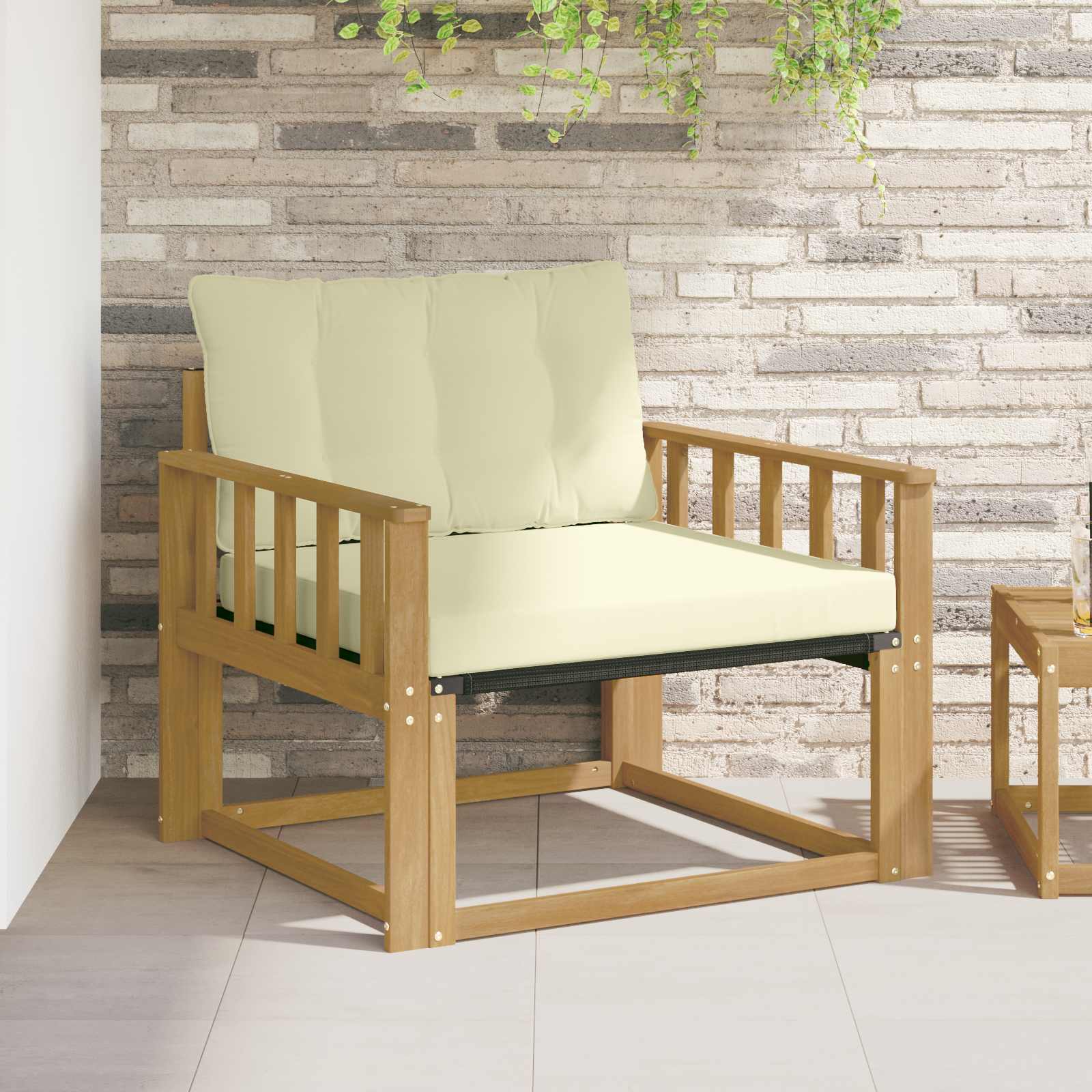 Outdoor-Sofagarnitur Massives Akazienholz und Textilene