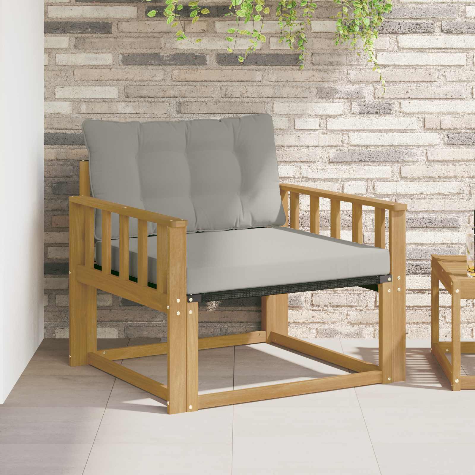 Outdoor-Sofagarnitur Massives Akazienholz und Textilene