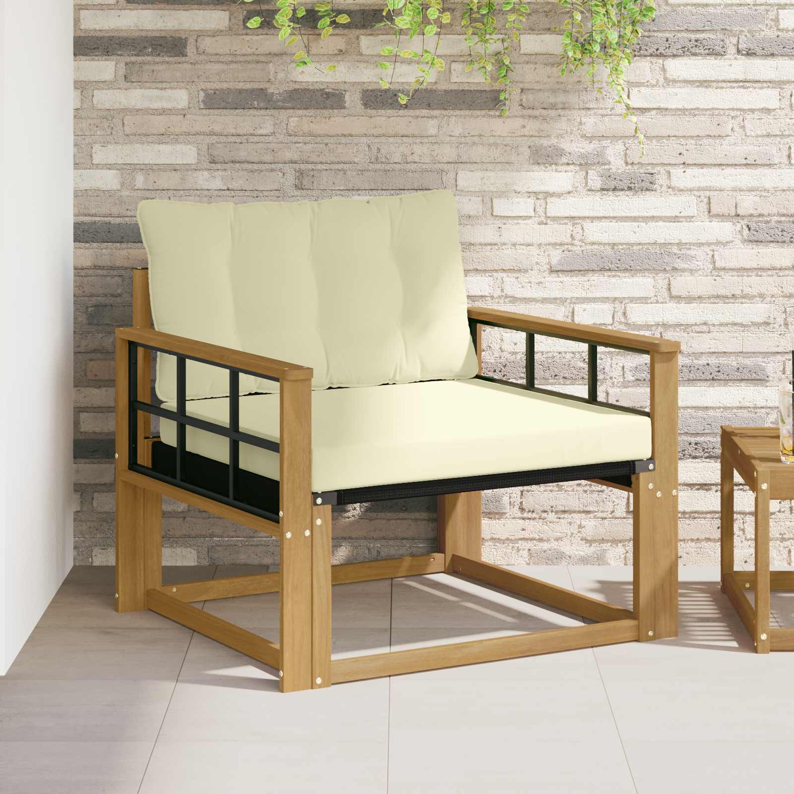 Outdoor-Sofagarnitur Massives Akazienholz und Textilene