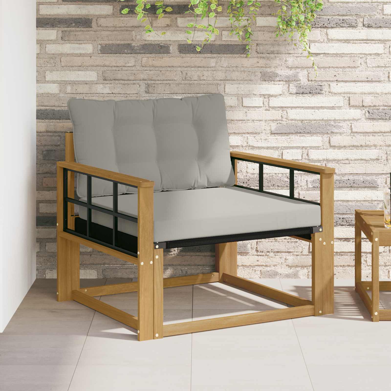 Outdoor-Sofagarnitur Massives Akazienholz und Textilene