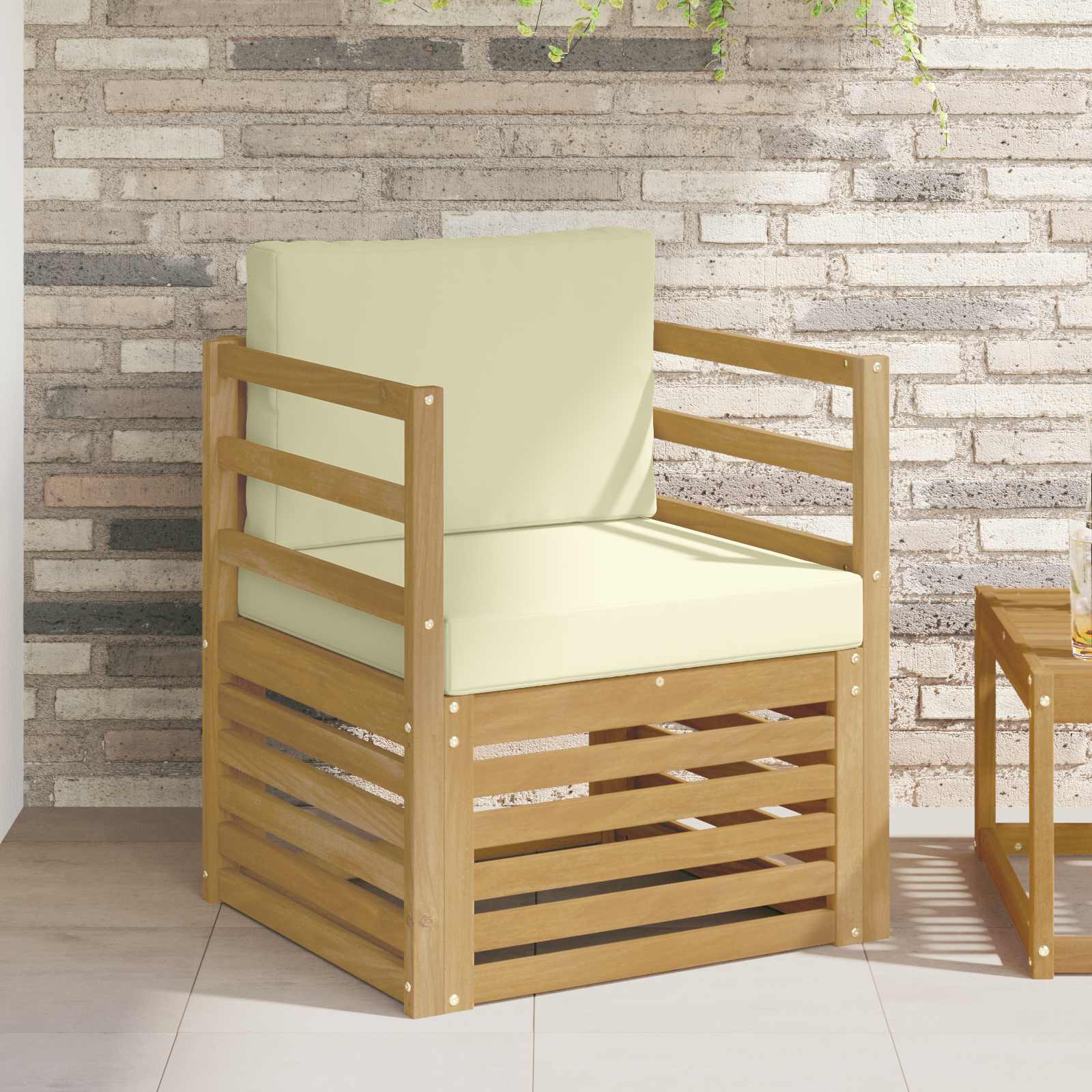 Outdoor-Sofagarnitur Polyester Weiß