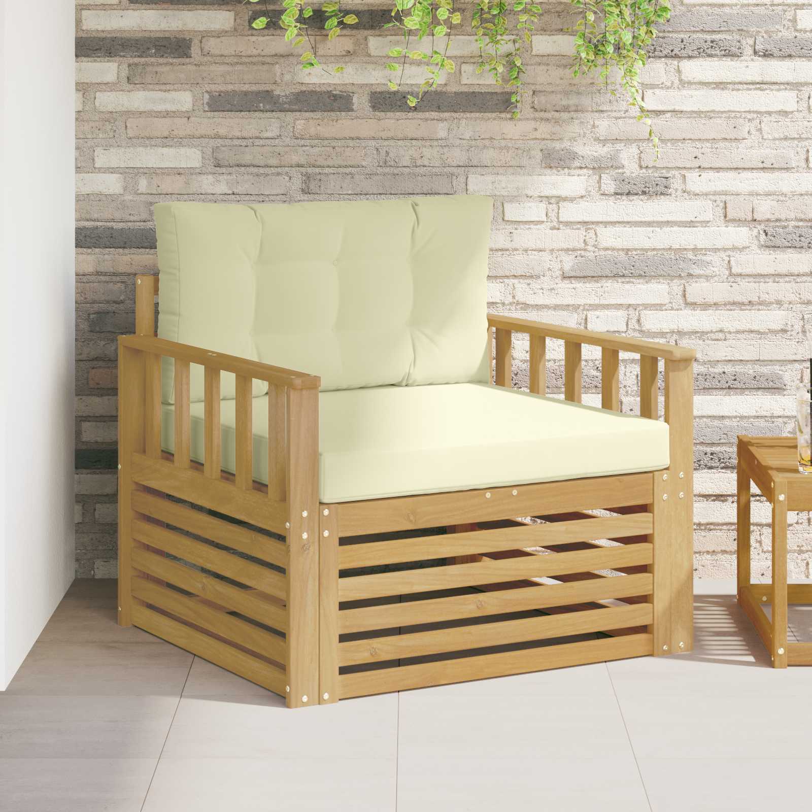 Outdoor-Sofa Polyester Weiß