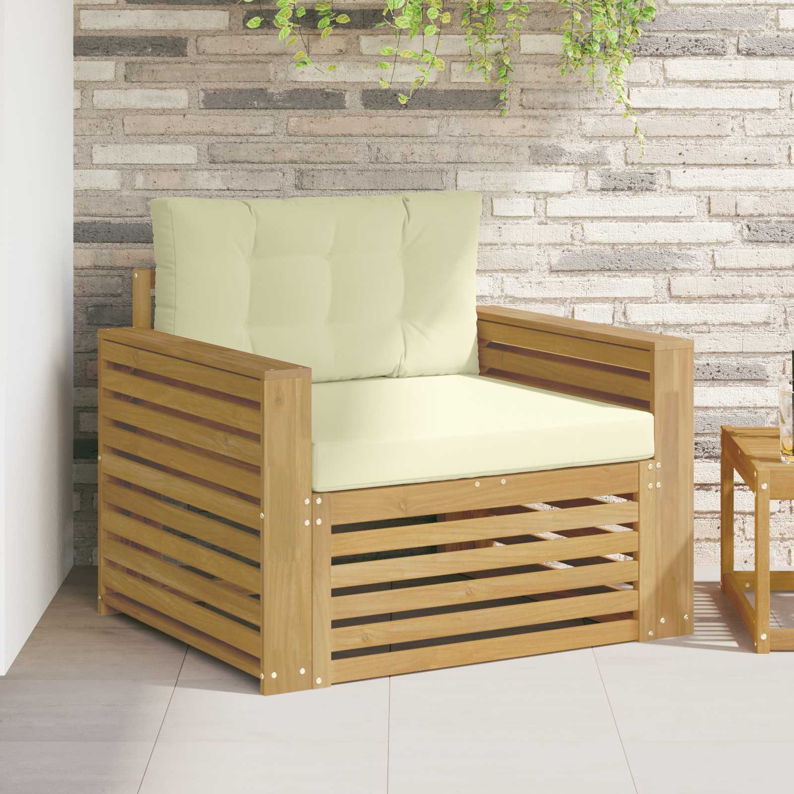 Outdoor-Sofa Polyester Braun und Creme