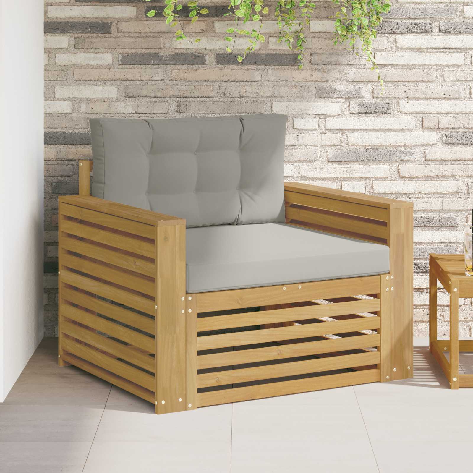 Outdoor-Sofa Polyester Braun und Hellgrau