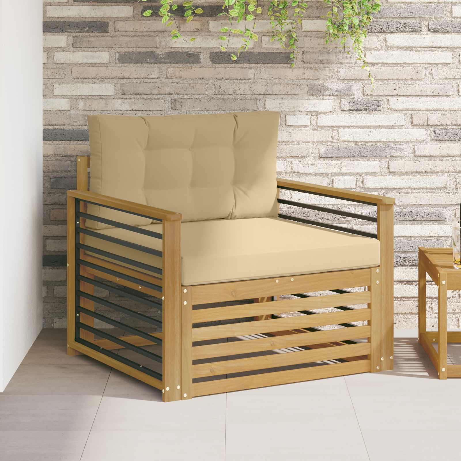 Outdoor-Sofa Polyester Weiß