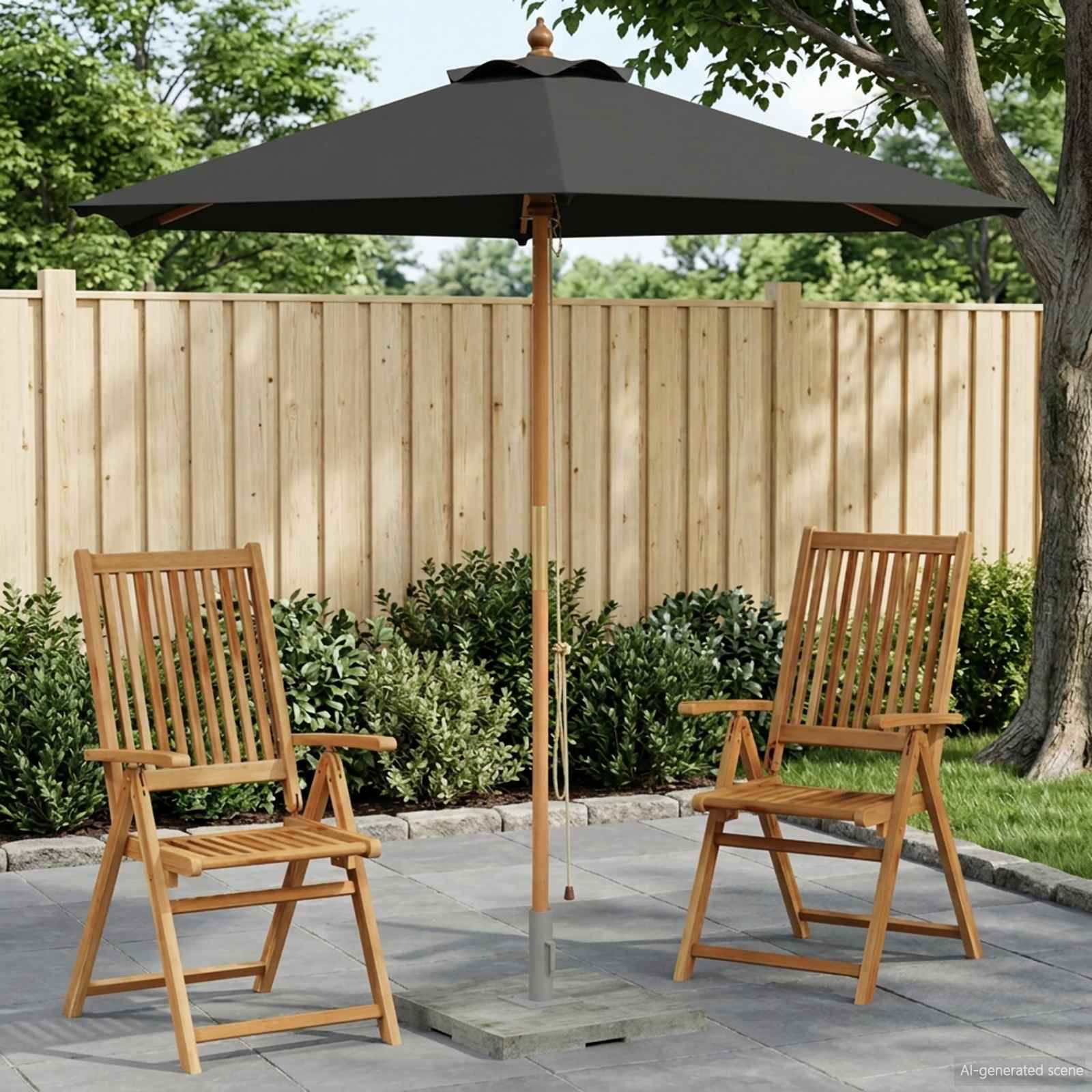 Gartensonnenschirm Ø 240 x 237 cm Massives Eukalyptus Holz