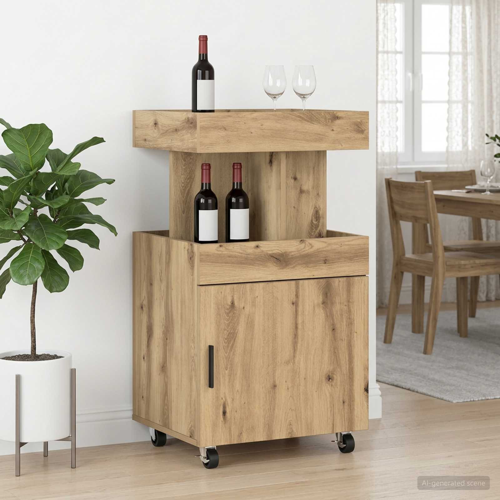 Barwagen Artisan-Eiche 50 x 41 x 89 cm Holzwerkstoff