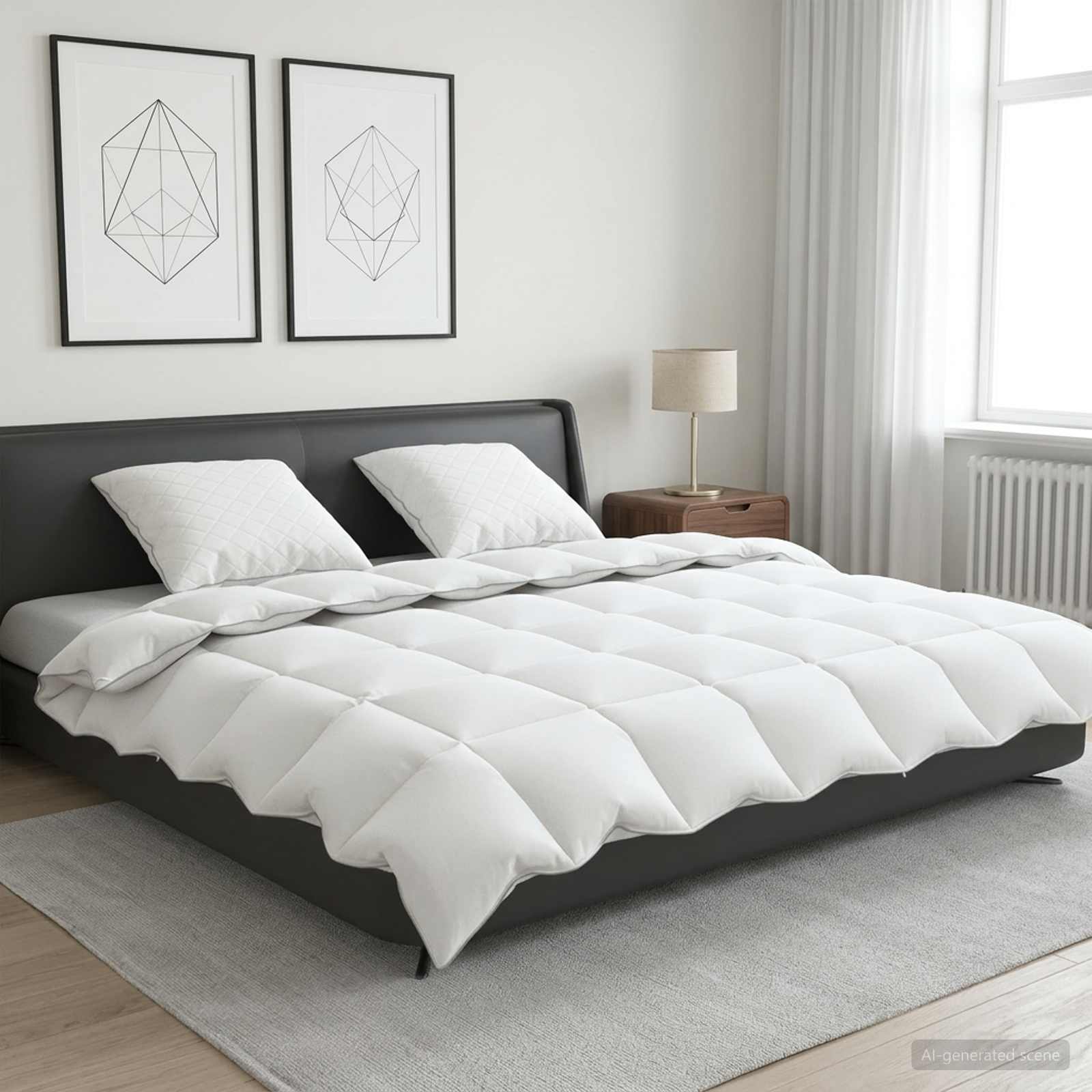 Gänsedaunen-Bettdecken-Set 90% FULDA 3 stk. 200 x 240 cm Weiß