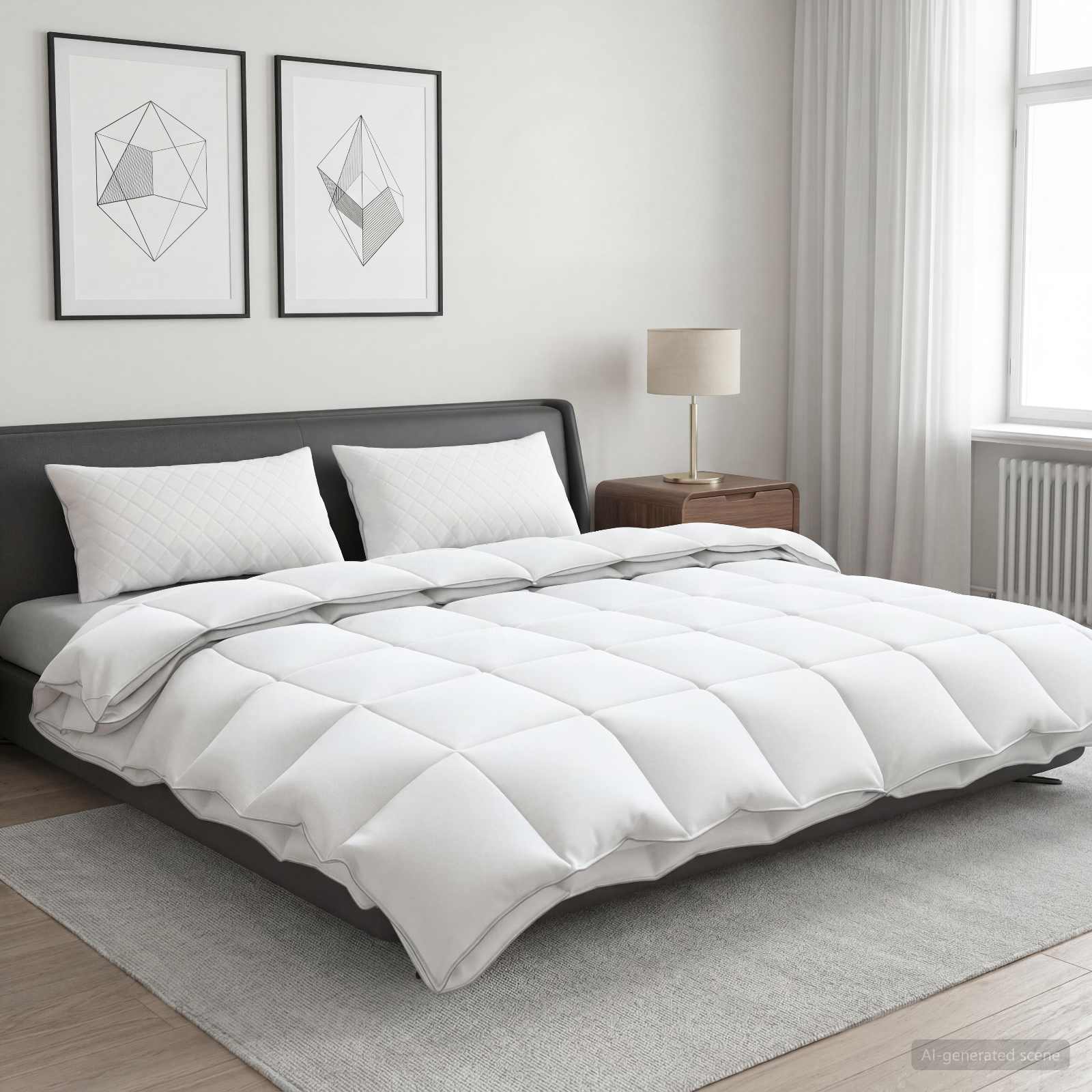 Gänsedaunen-Bettdecken-Set 90% FULDA 3 stk. 200 x 200 cm Weiß
