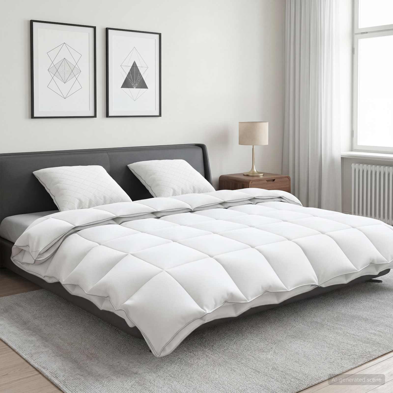 Gänsedaunen-Bettdecken-Set 90% FULDA 3 stk. 200 x 240 cm Weiß
