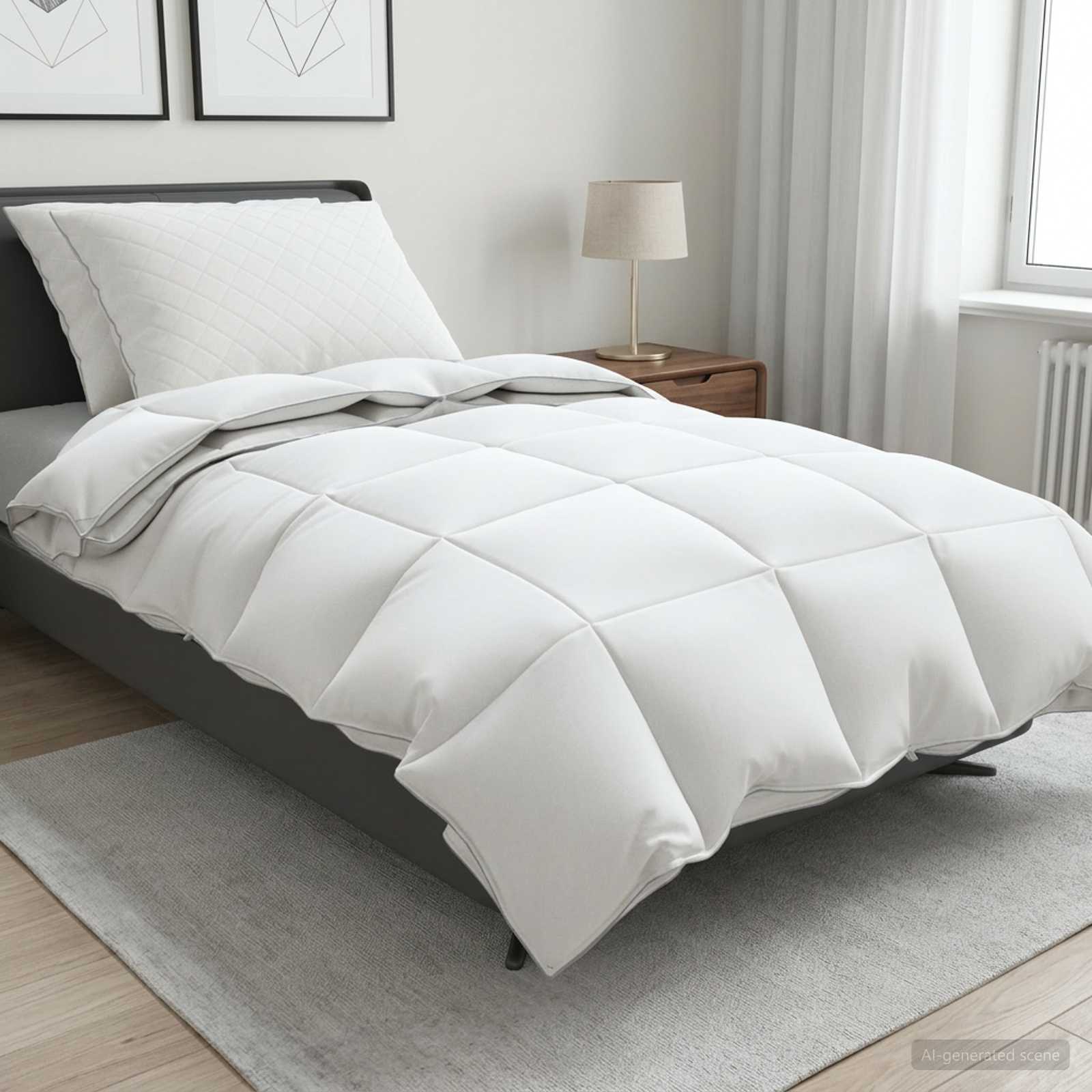 Gänsedaunen-Bettdecken-Set 90% FULDA 3 stk. 135 x 220 cm Weiß