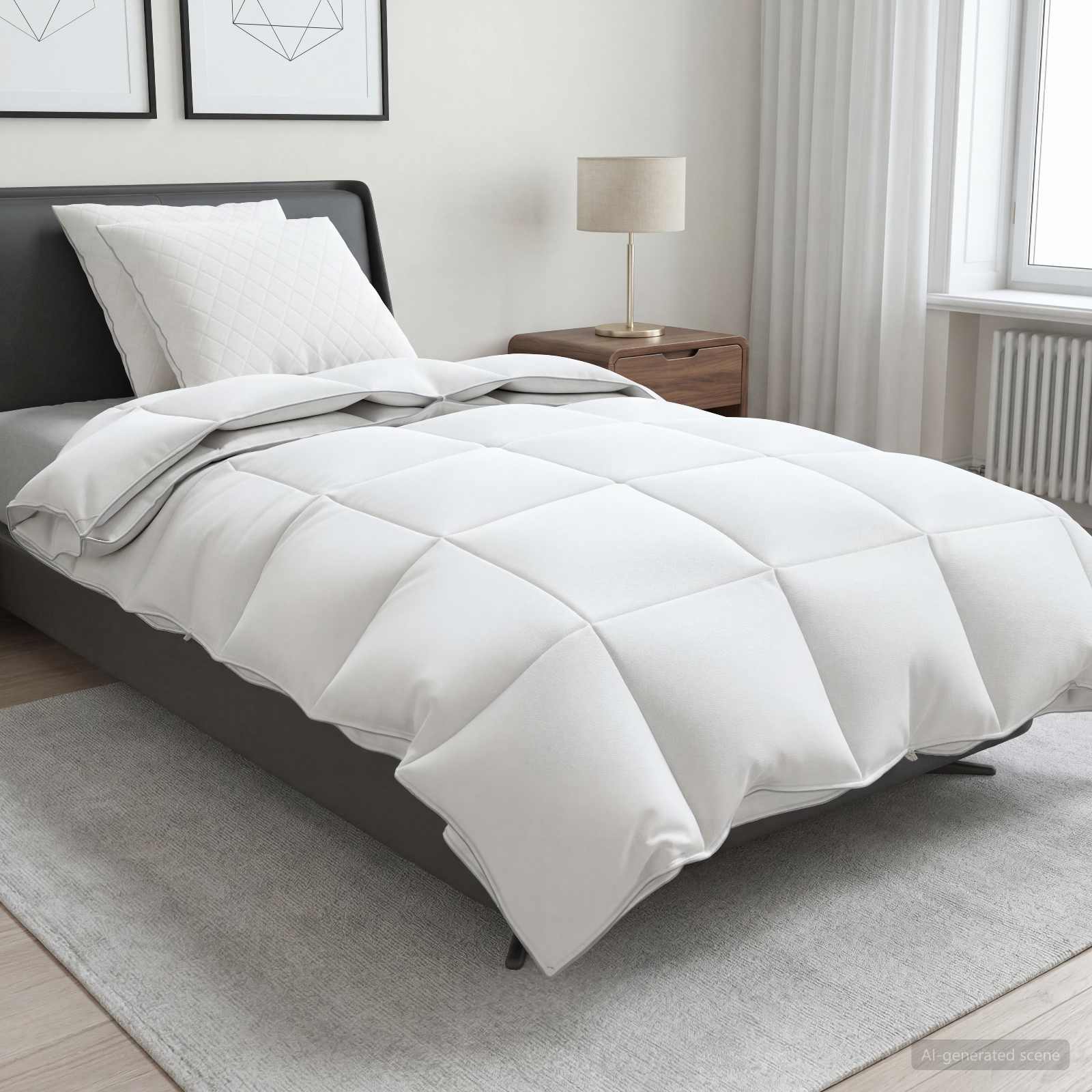Gänsedaunen-Bettdecken-Set 90% FULDA 3 stk. 140 x 220 cm Weiß