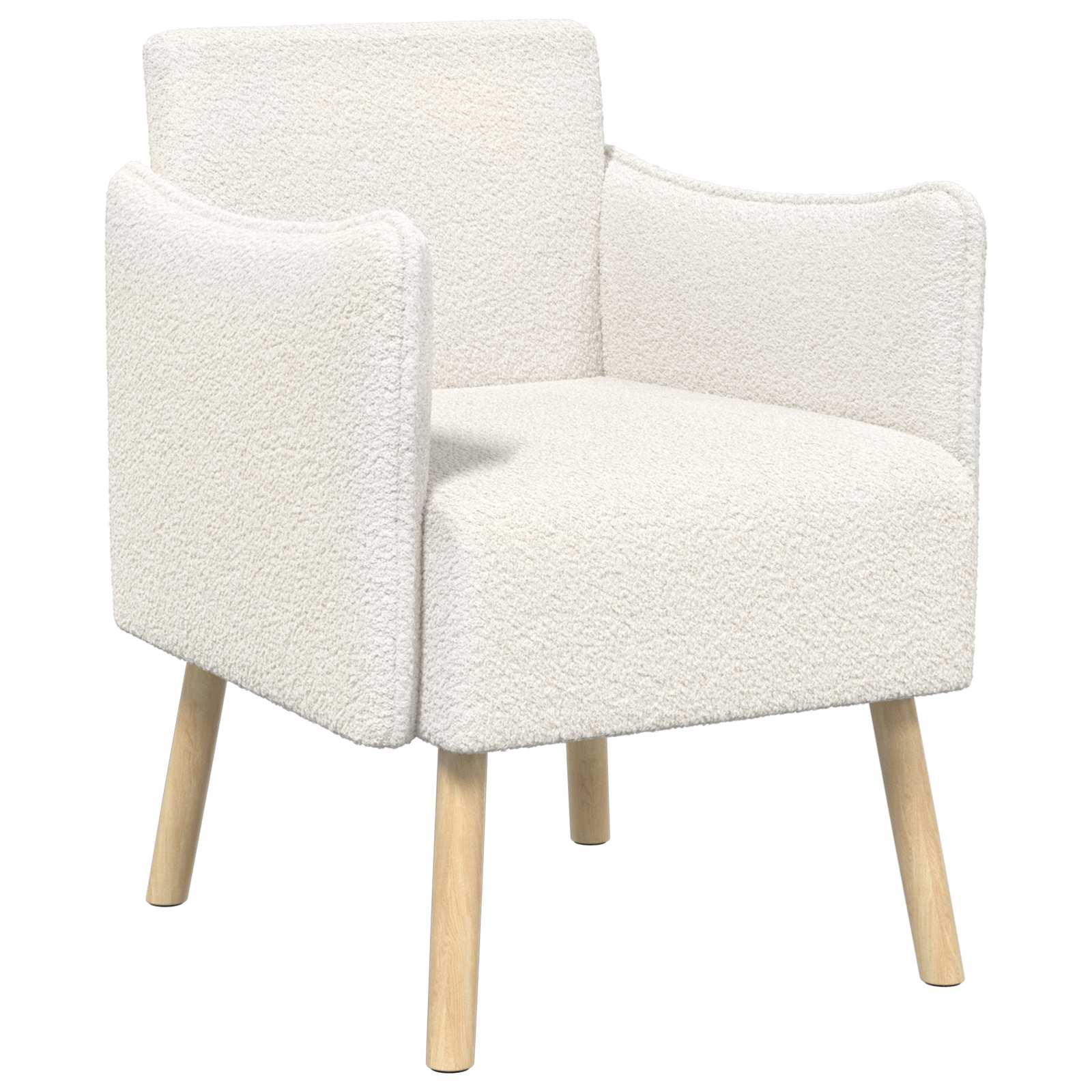 Akzentstuhl Creme Bouclé