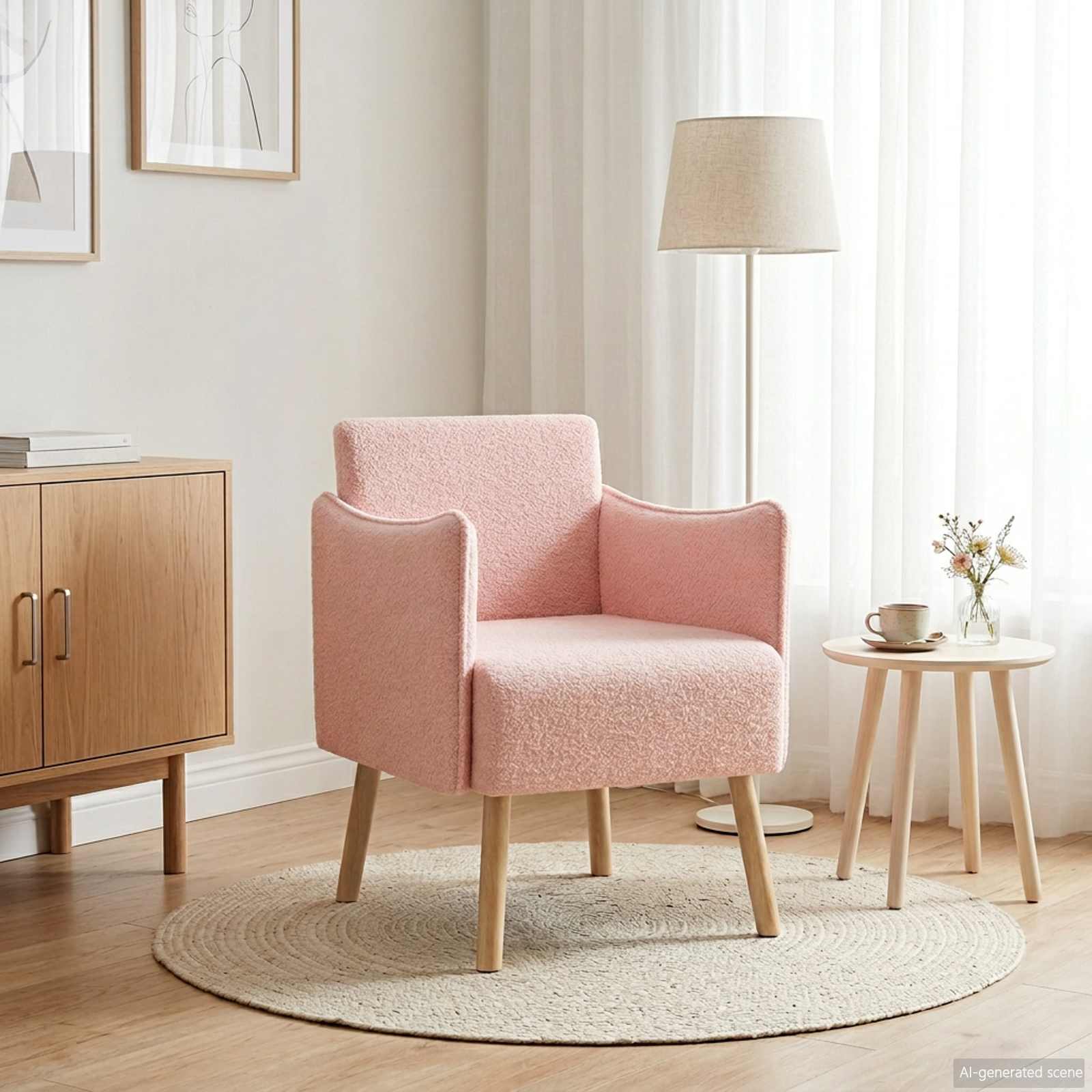 Akzentstuhl Rosa Bouclé