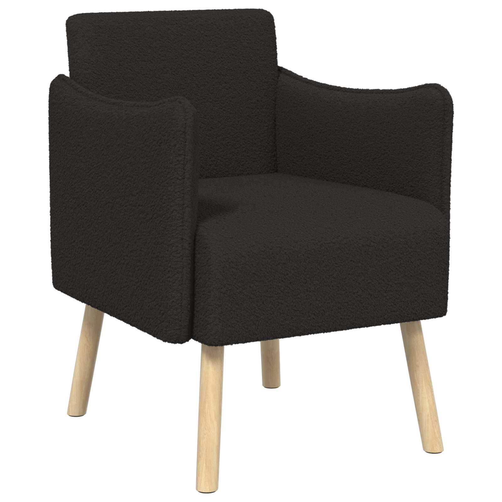 Akzentstuhl Schwarz Bouclé