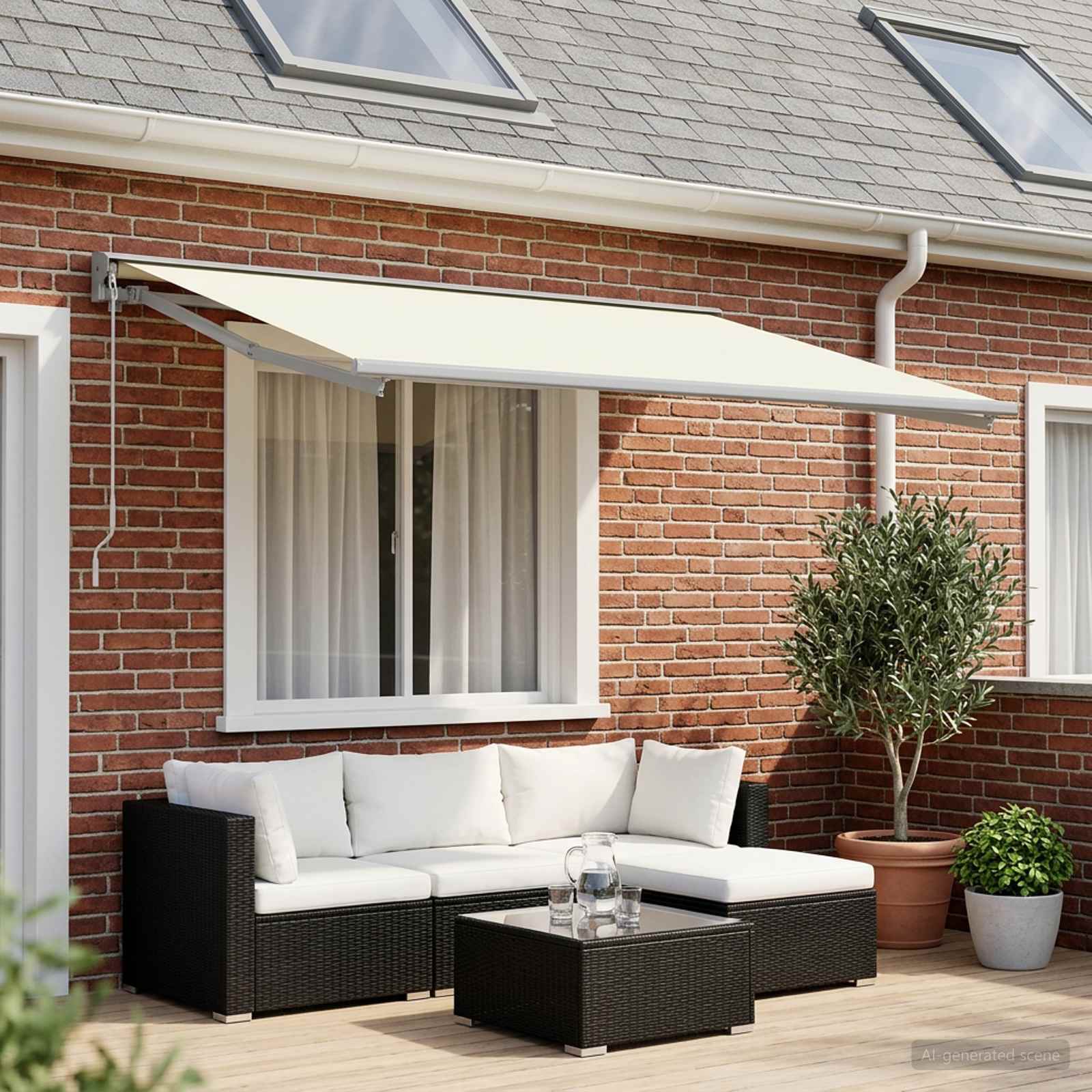 Markisenersatzstoff Creme 600 x 350 cm Polyester