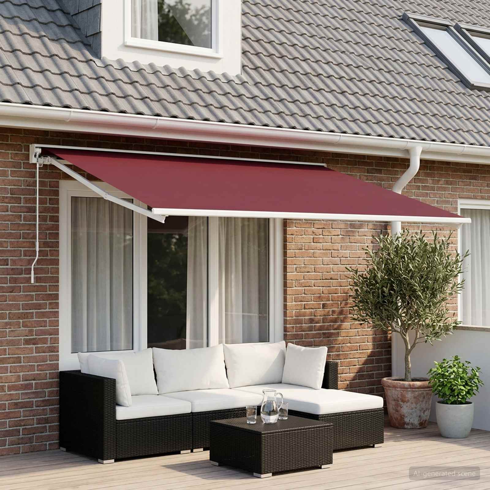 Markisenersatzstoff Bordeauxrot 300 x 200 cm Polyester