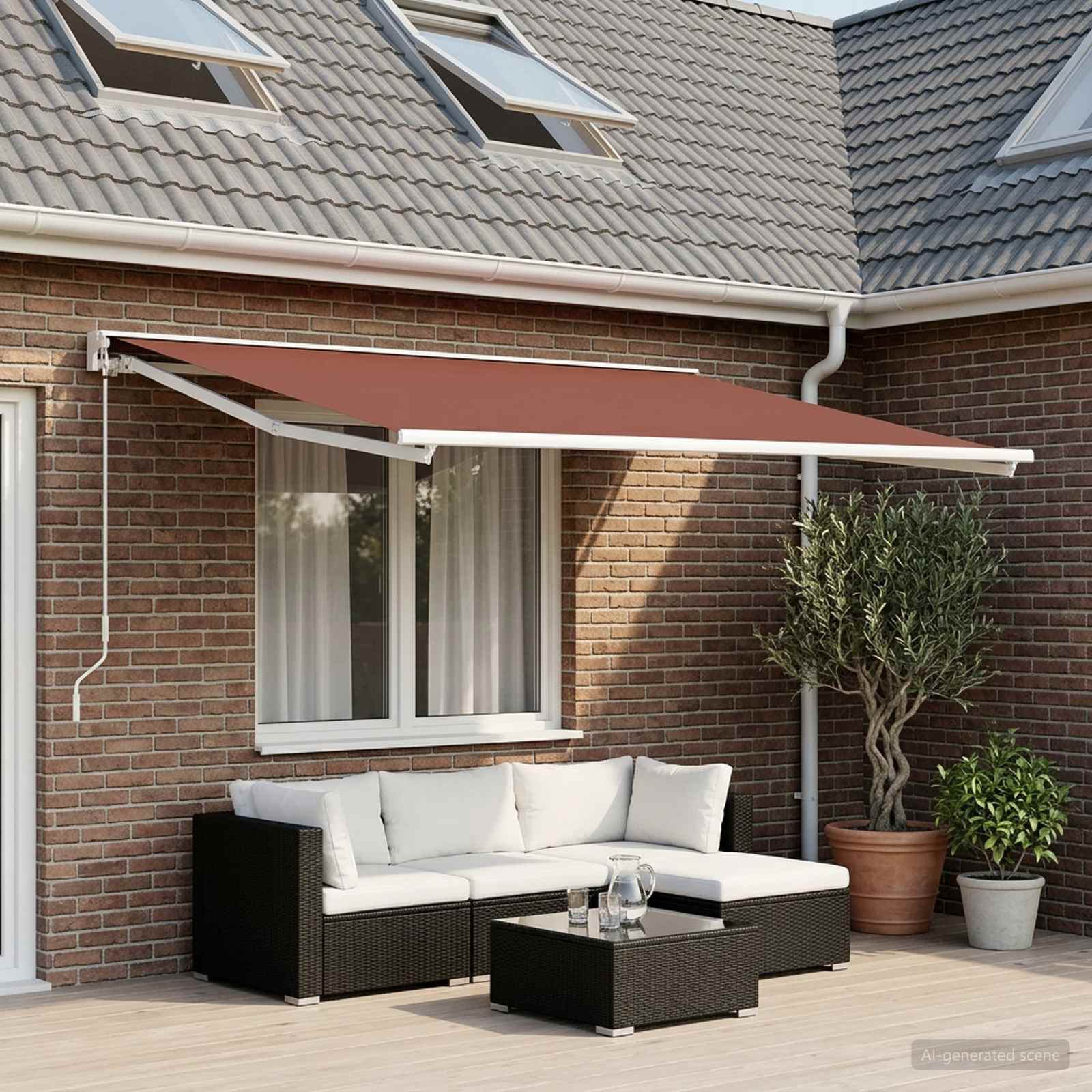 Markisenersatzstoff Braun 400 x 200 cm Polyester