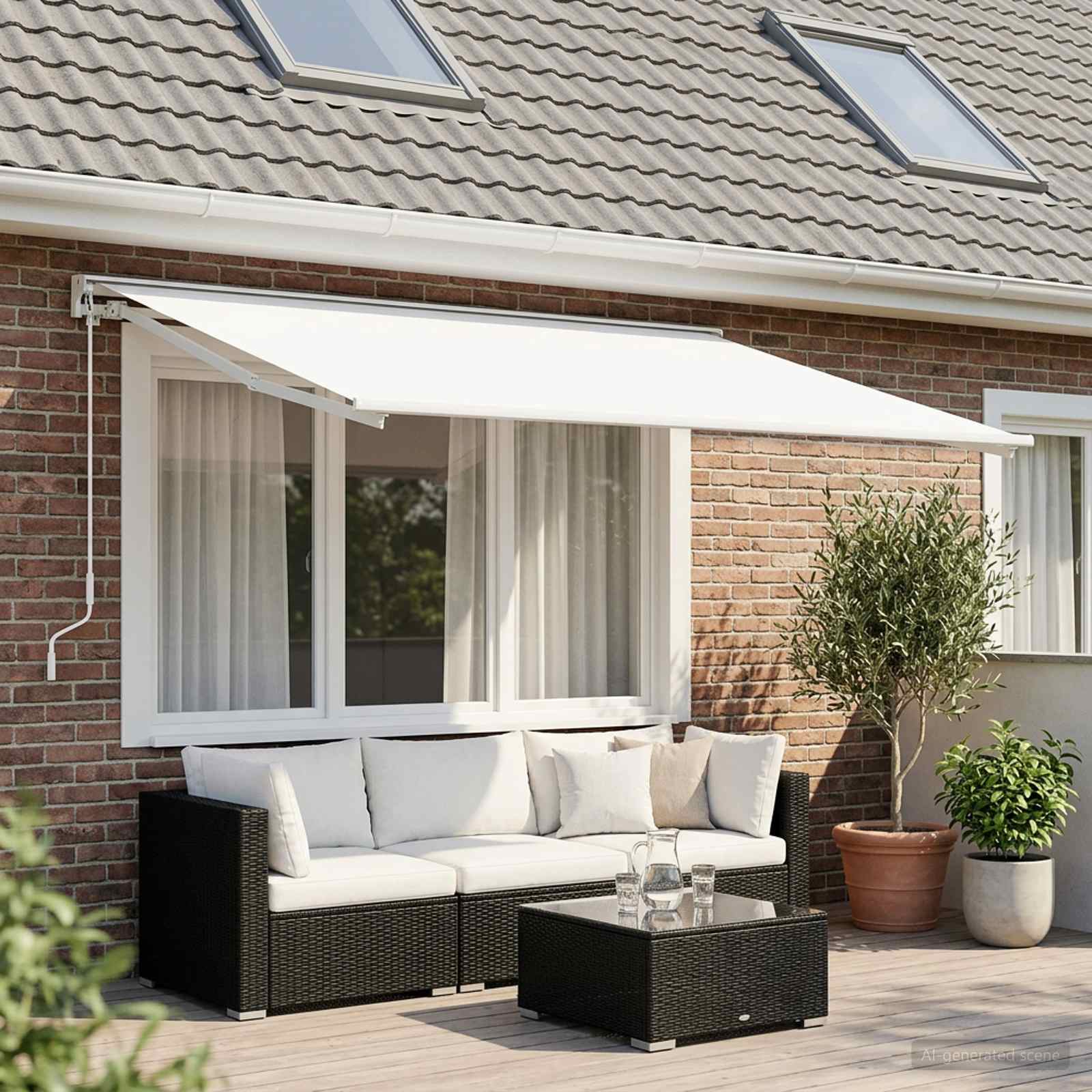 Markisenersatzstoff Weiß 600 x 350 cm Polyester