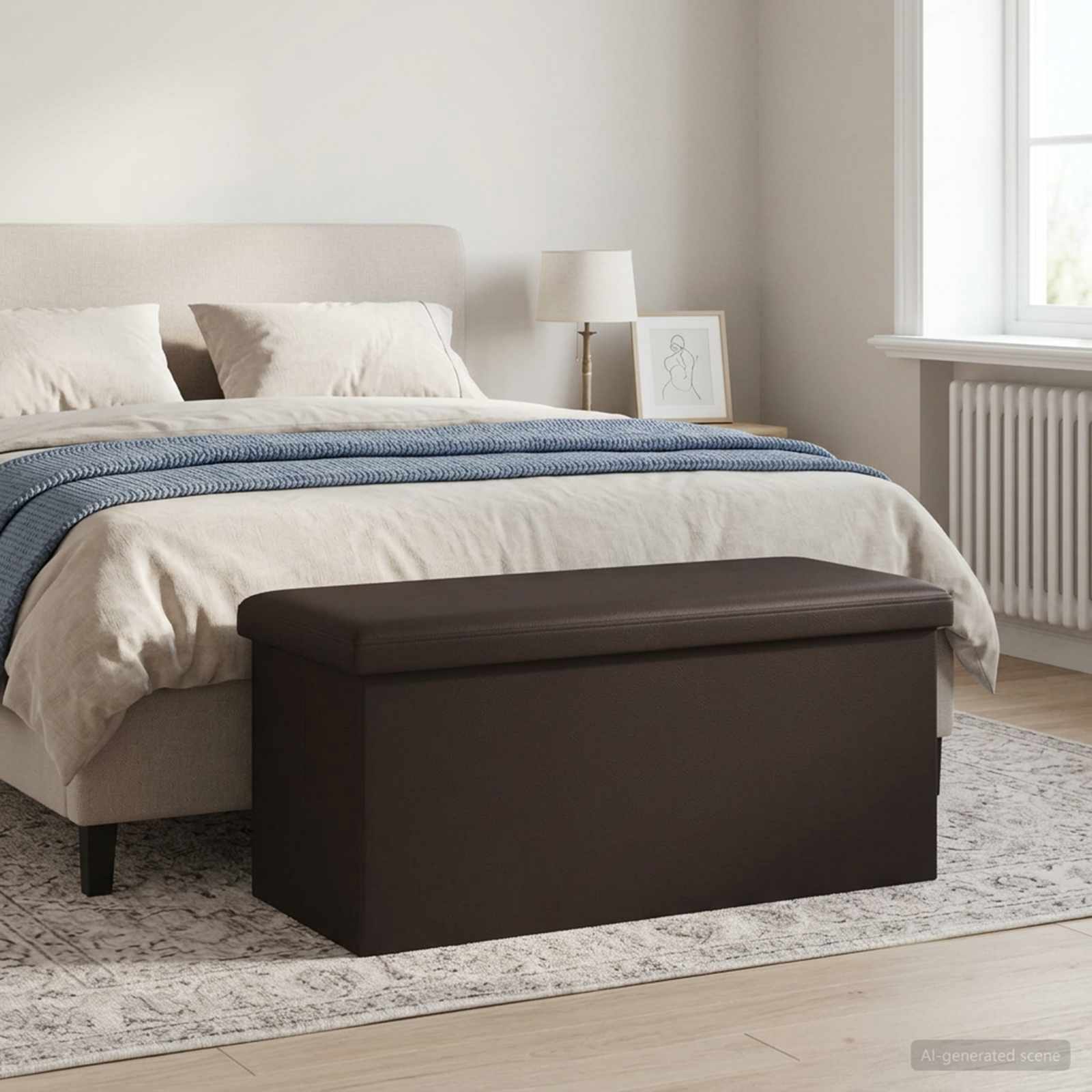 Klappbare Aufbewahrungsbank Braun 180 kg 80 L 77 x 38 x 38 cm