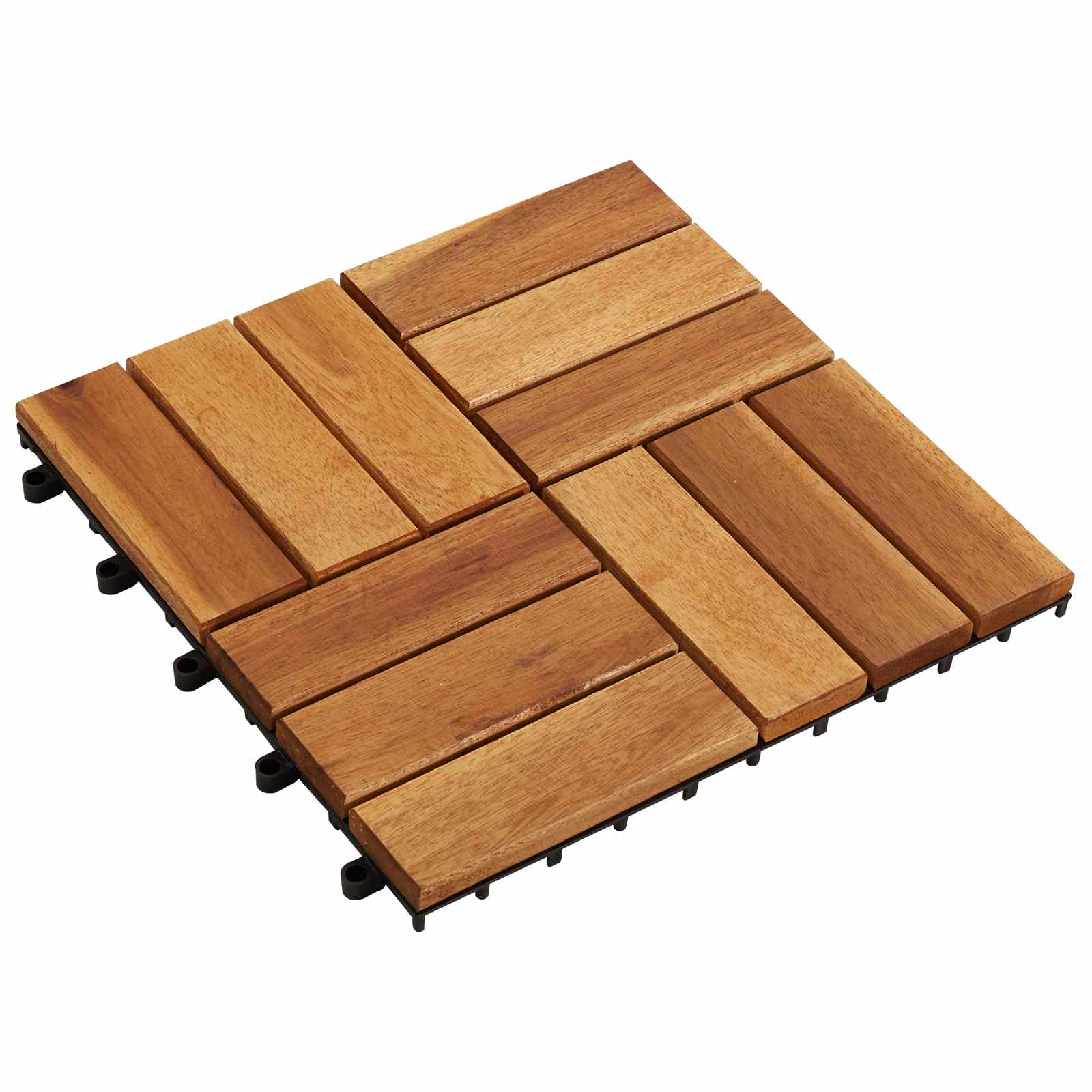 Terrassenfliese 20 Stk. Braun 30 x 30 cm Akazien-Hartholz
