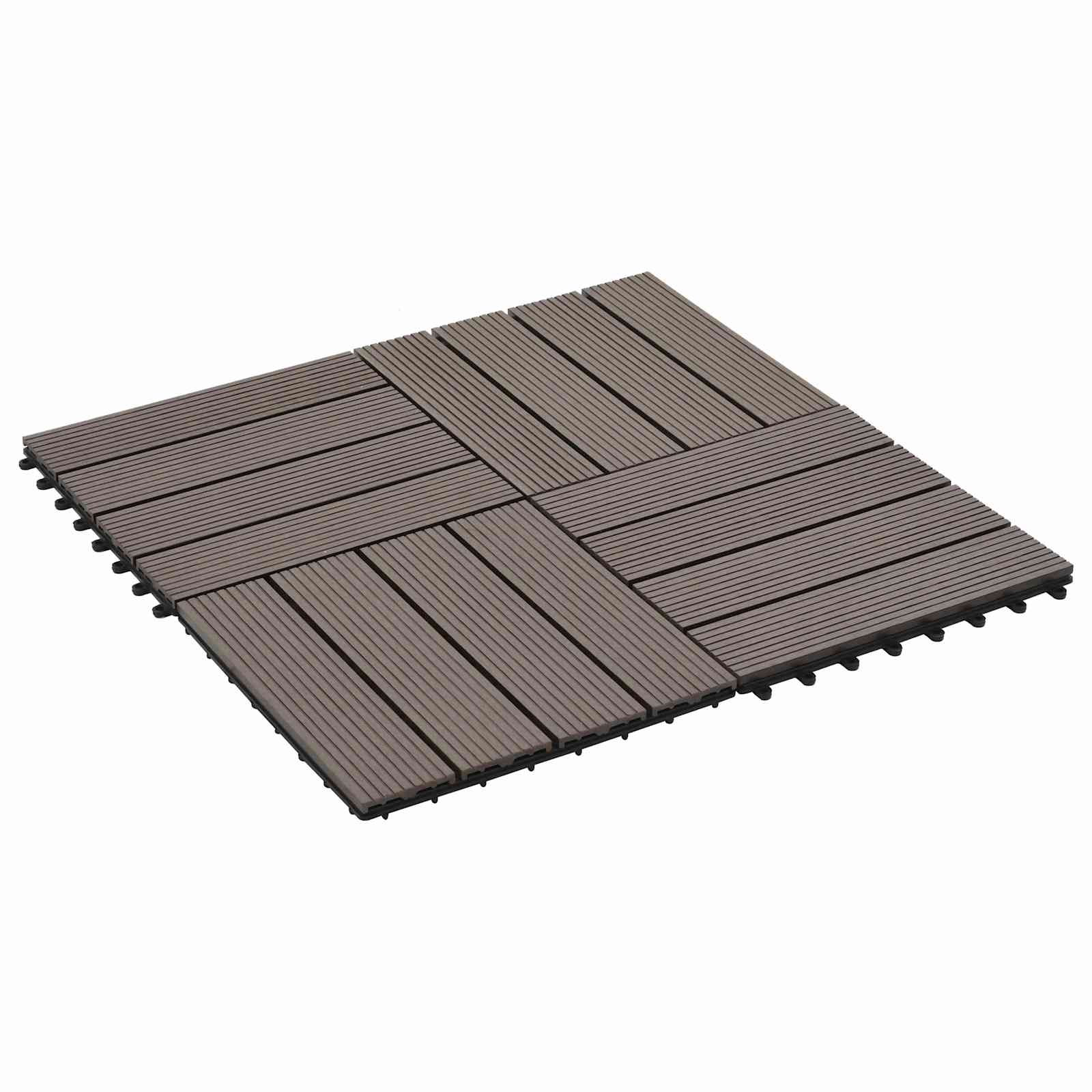 Terrassenfliese 22 stk. Dunkelbraun 30 x 30 cm WPC