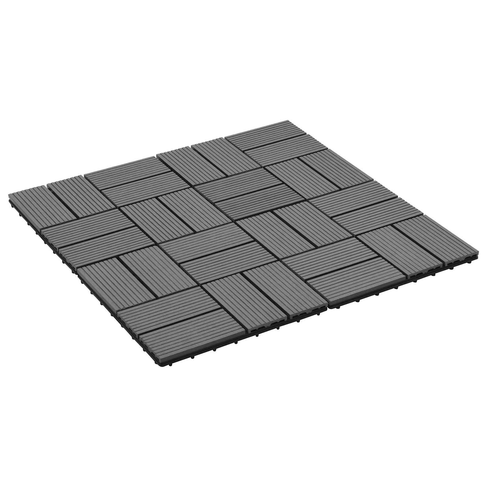 Terrassenfliese 22 stk. Grau 30 x 30 cm WPC