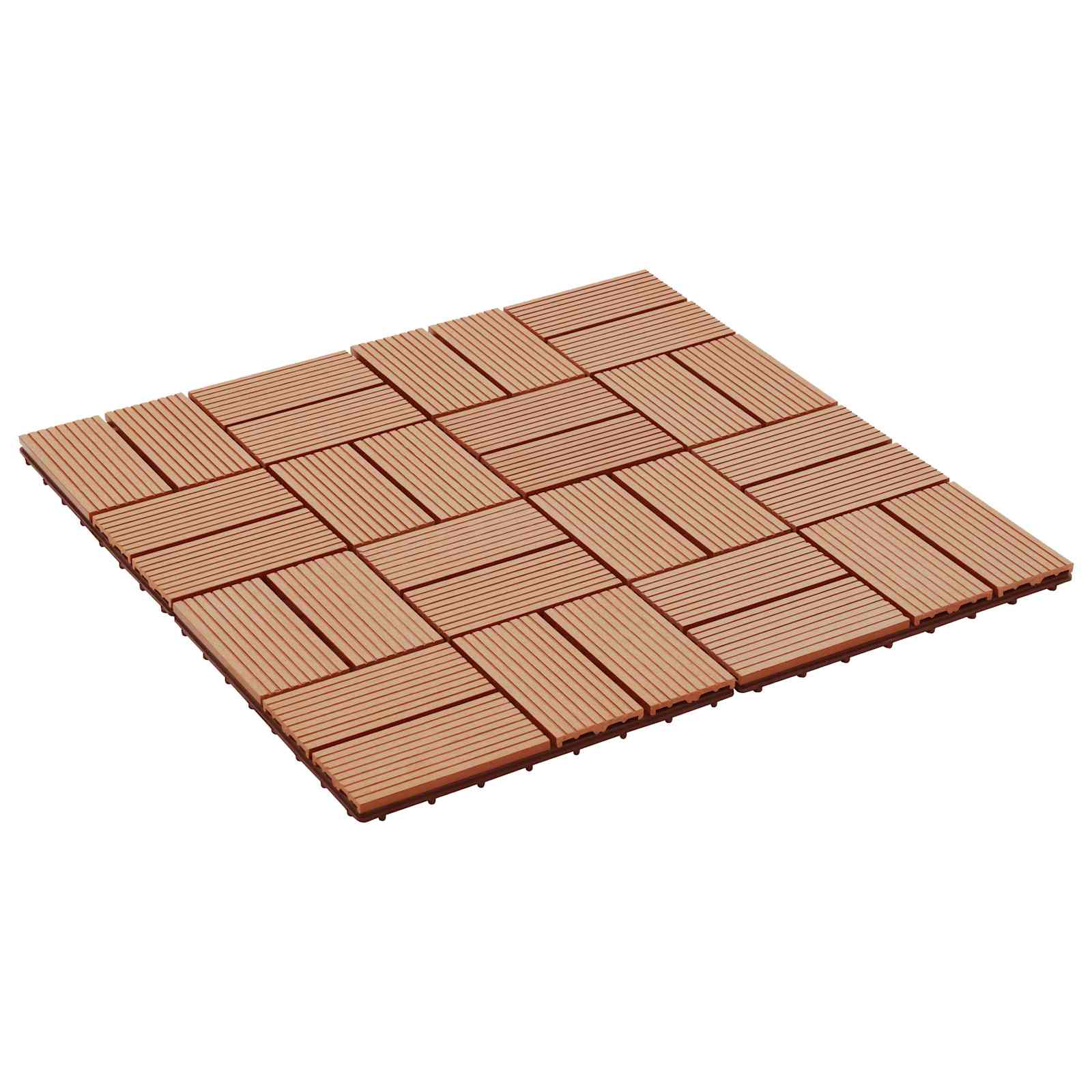 Terrassenfliese 22 stk. Teak 30 x 30 cm WPC