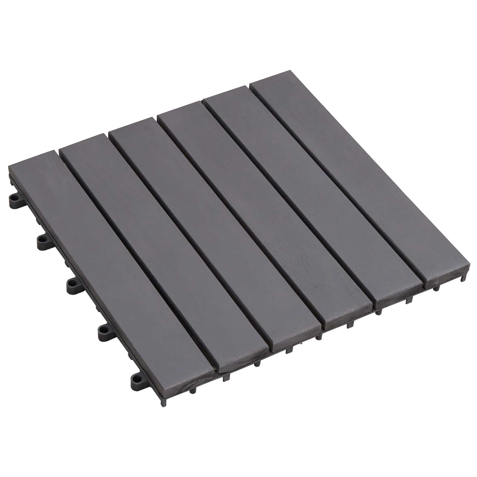 Terrassenfliese 20 Stk. Grau 30 x 30 cm Akazien-Hartholz