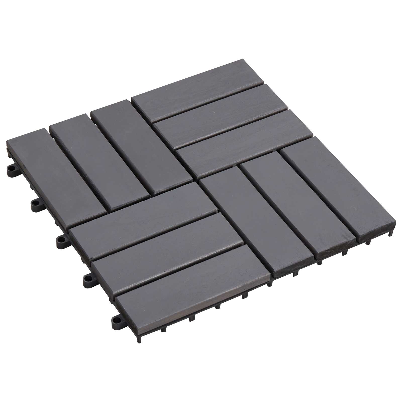 Terrassenfliese 20 Stk. Grau 30 x 30 cm Akazien-Hartholz