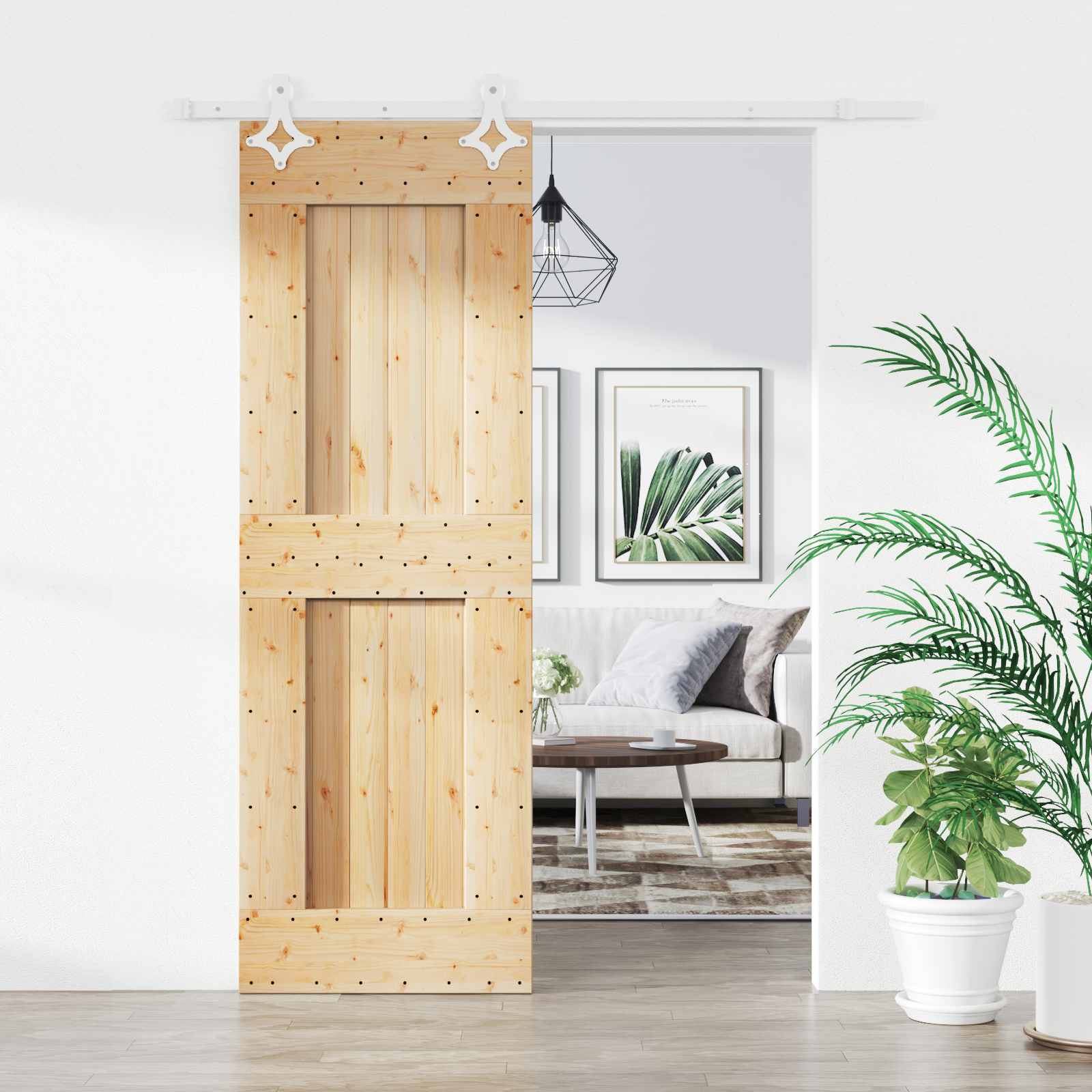 Schiebetür 70 x 210 cm Massivkiefer (Unbehandelt)