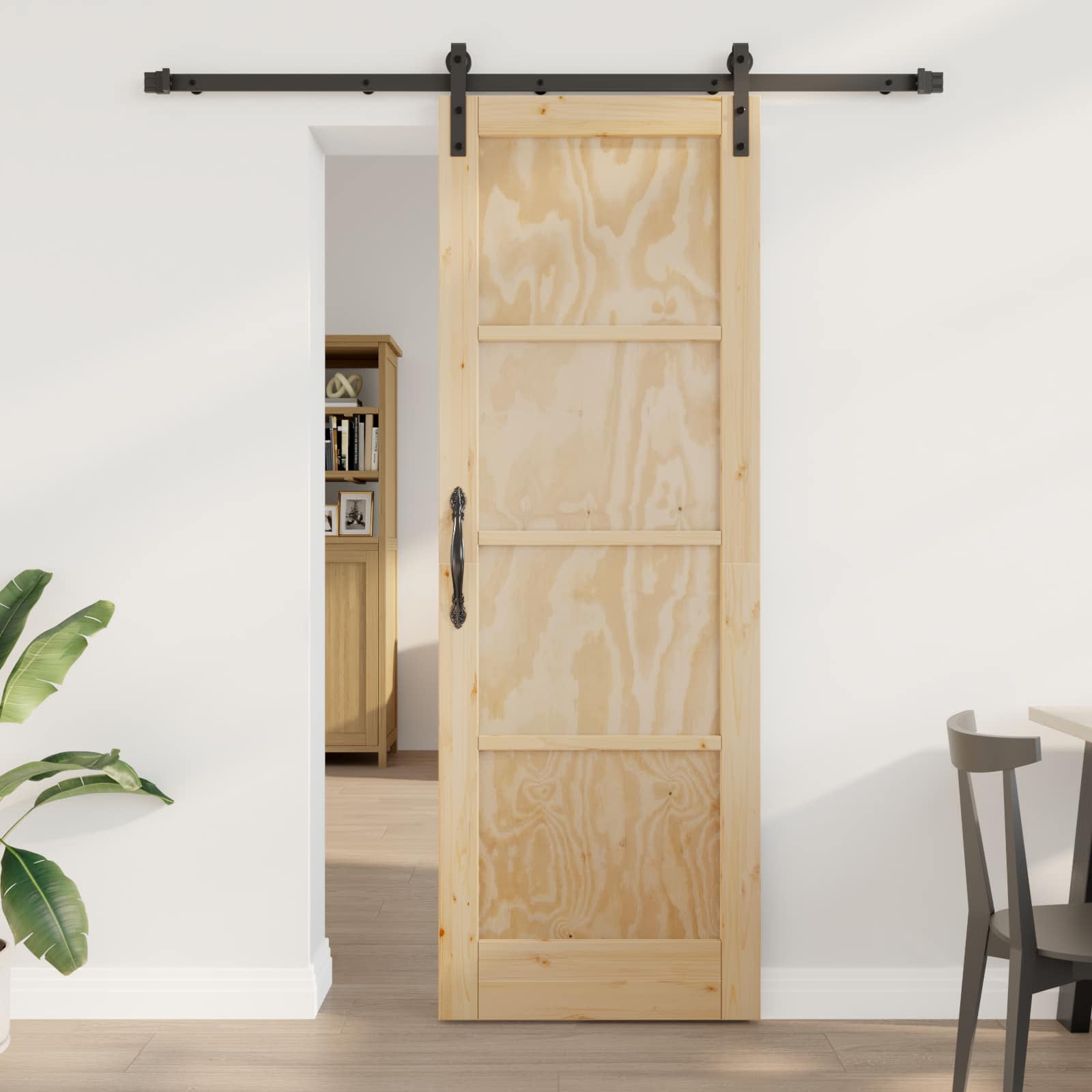 Schiebetür 73,5 x 211 cm Massives Kiefernholz